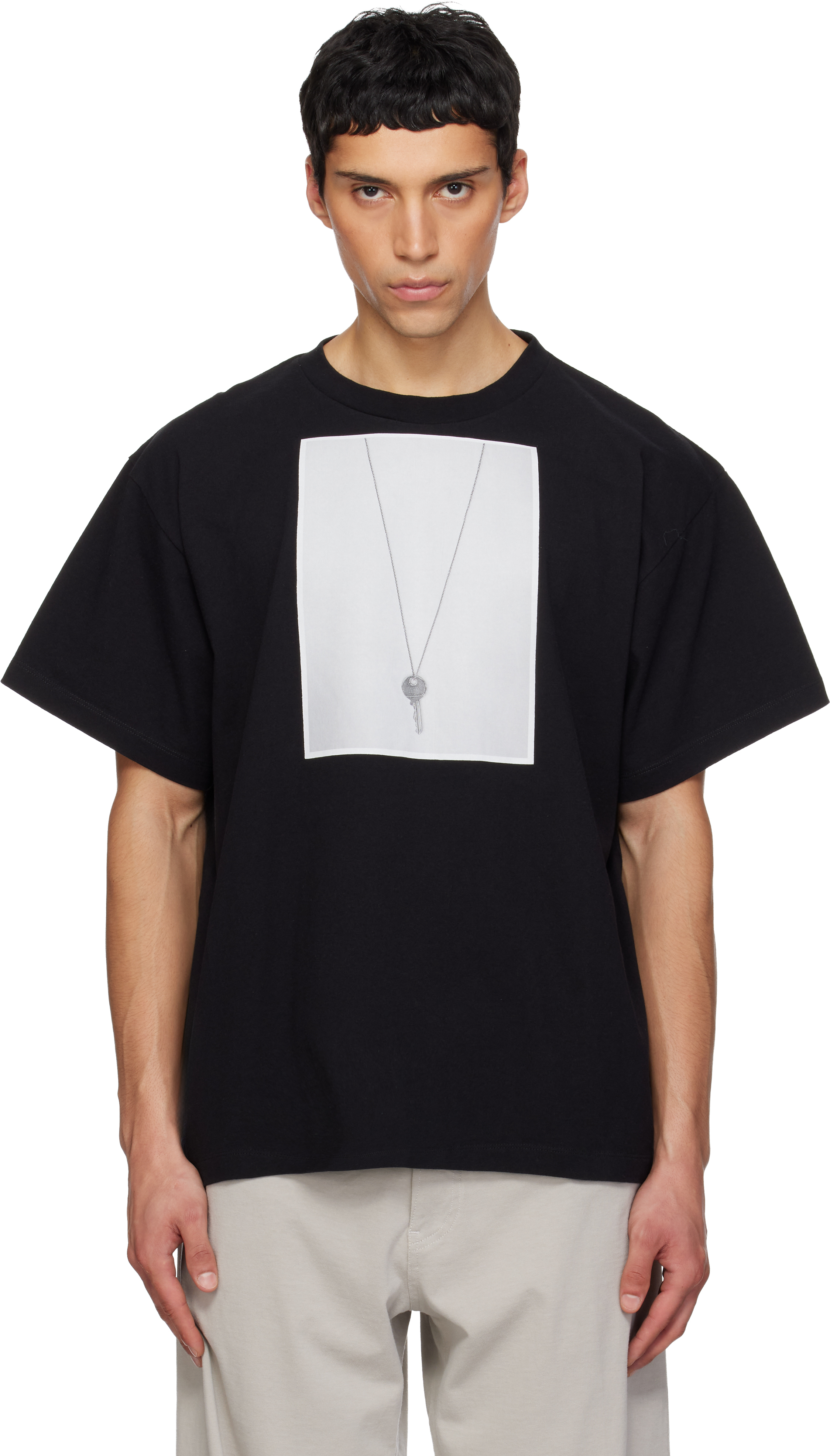 MM6 Maison Margiela: ブラック Key Tシャツ | SSENSE 日本