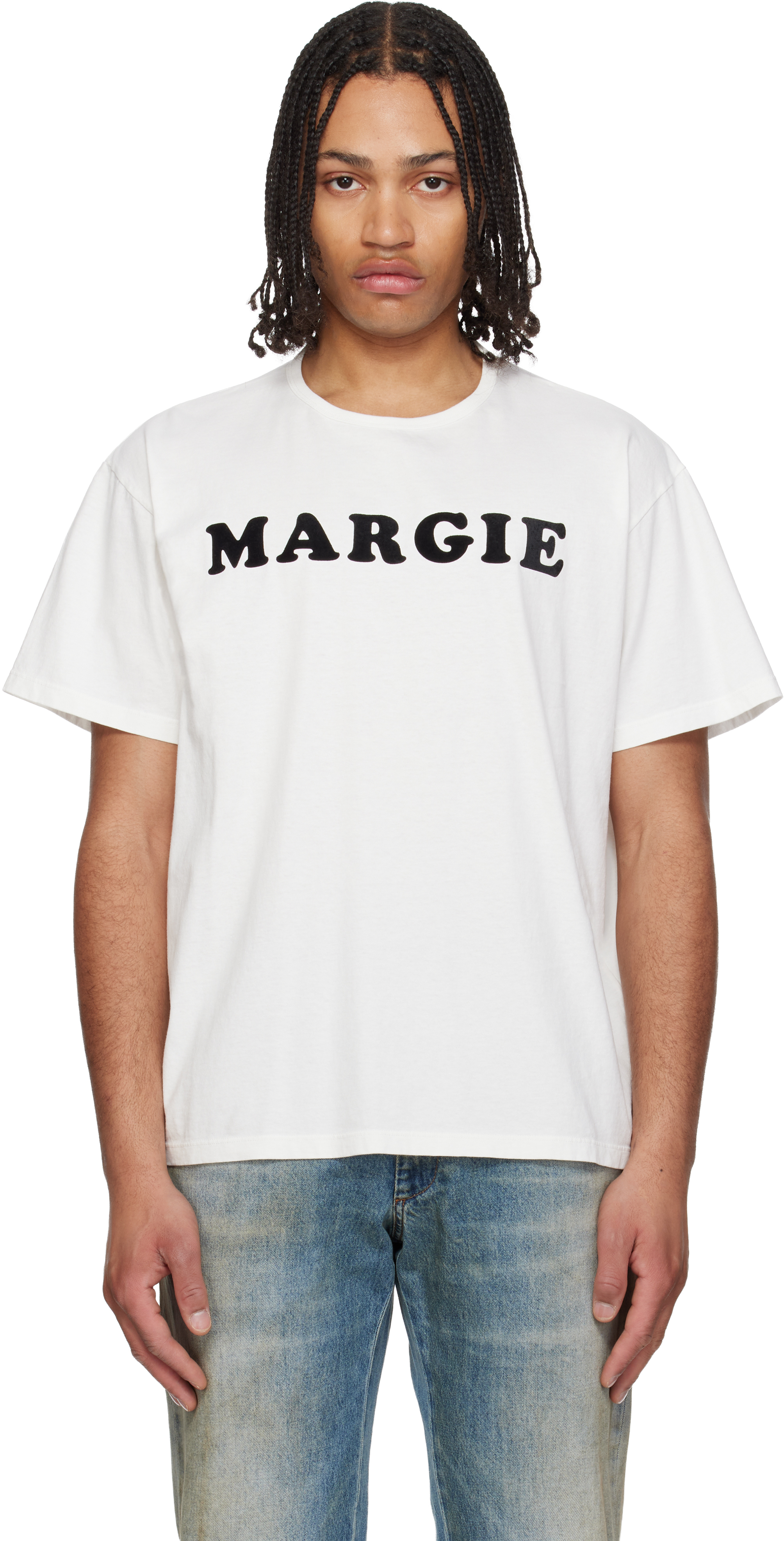 MM6 Maison Margielaのオフホワイト Vintage Jersey 'Margie' Tシャツ