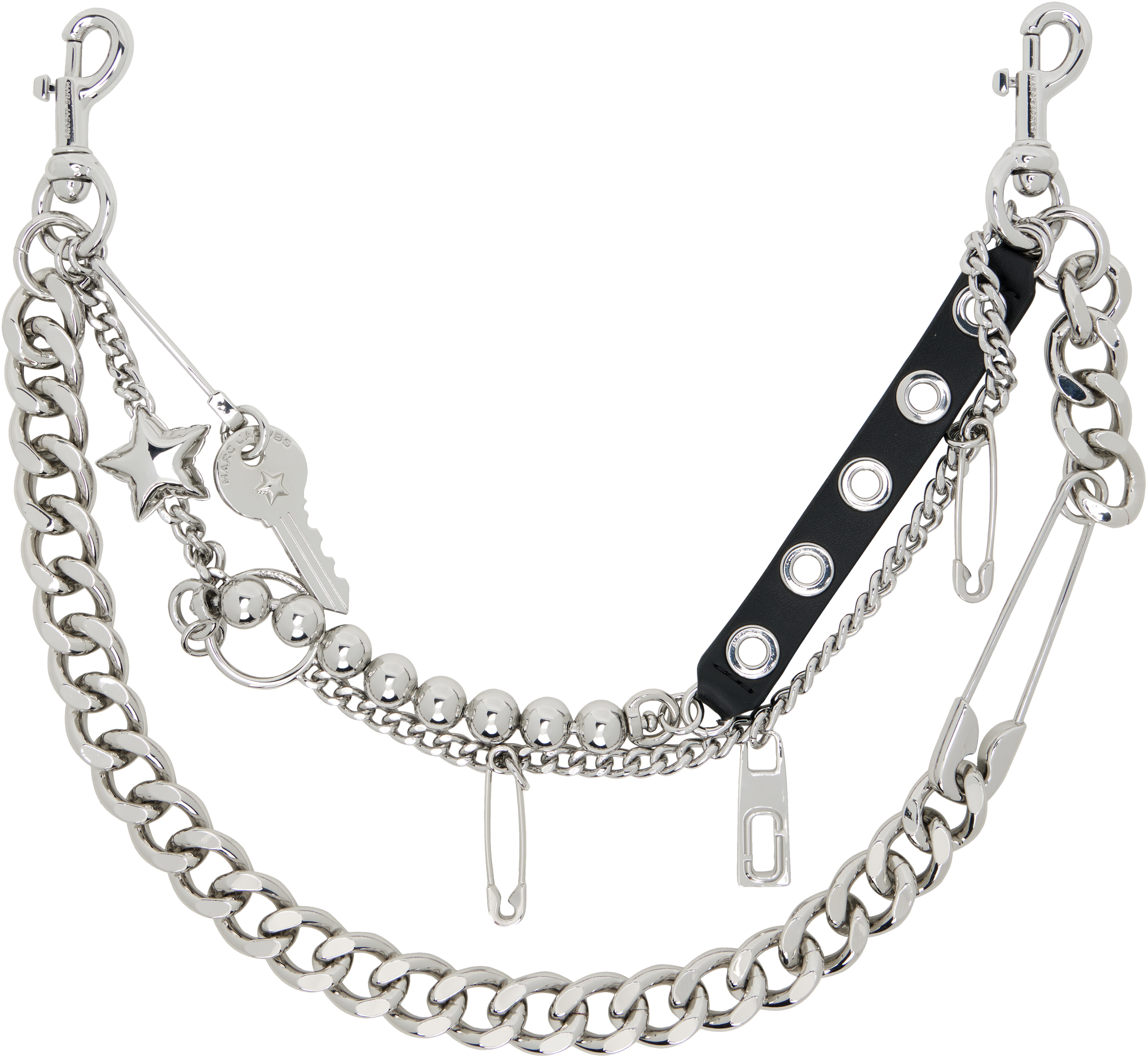 Marc Jacobs: Silver 'The Grommet Charm Chain' Shoulder Strap | SSENSE