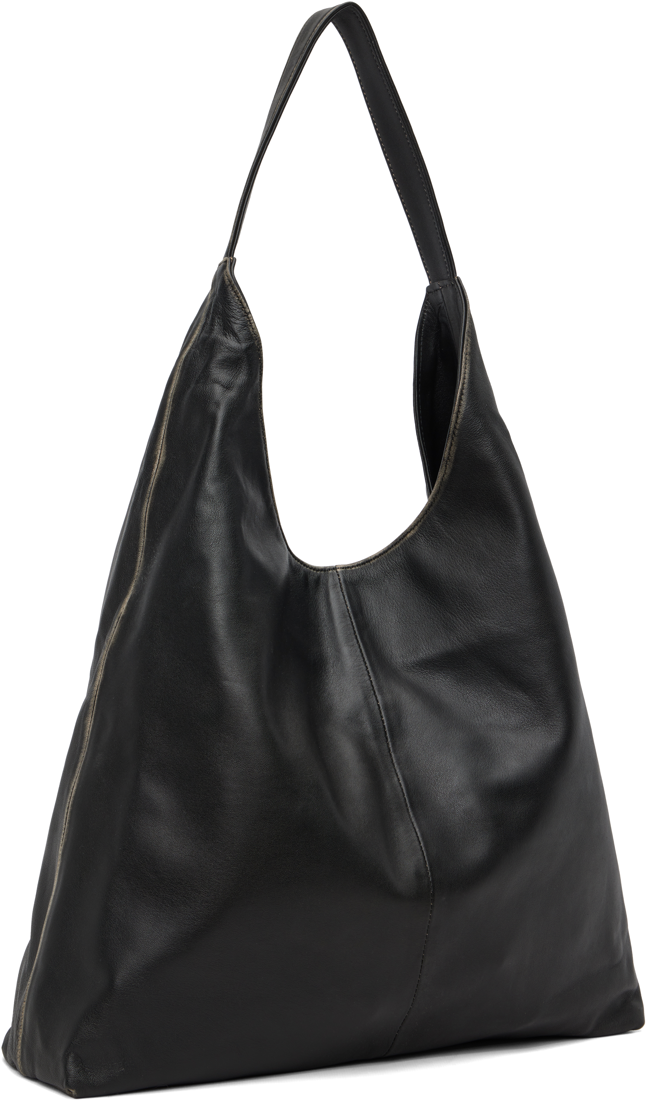 St Agni Black Brushed Large Tote In Black