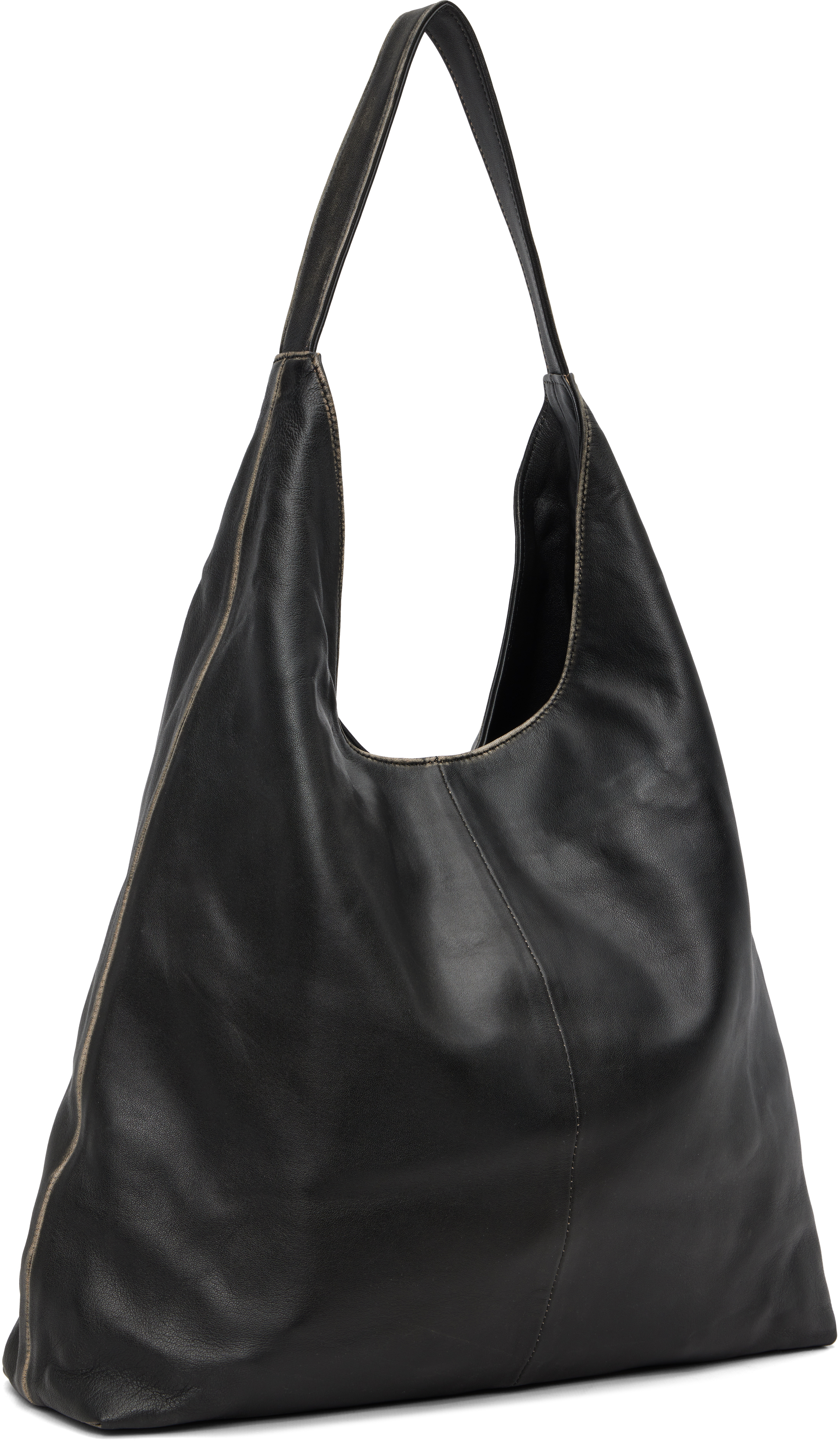 St Agni Black Brushed Large Tote In Black