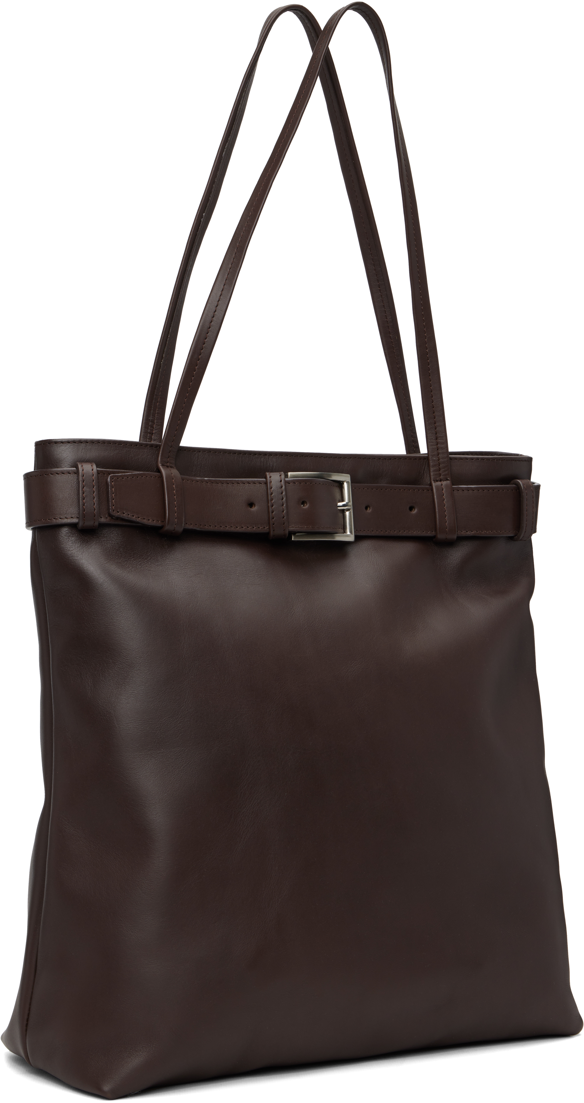 St Agni Brown Belt Detail Tote In Brown