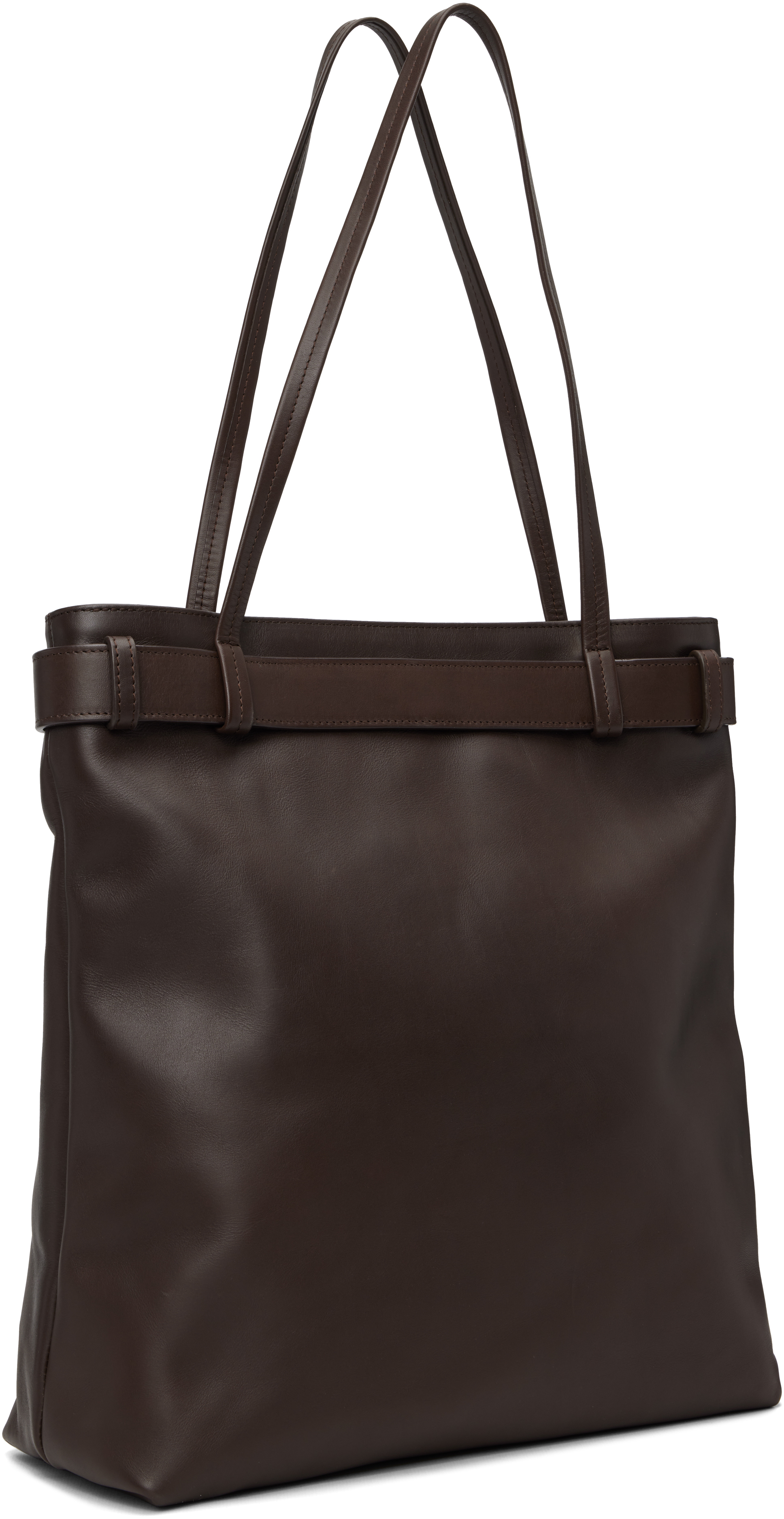 St Agni Brown Belt Detail Tote In Brown