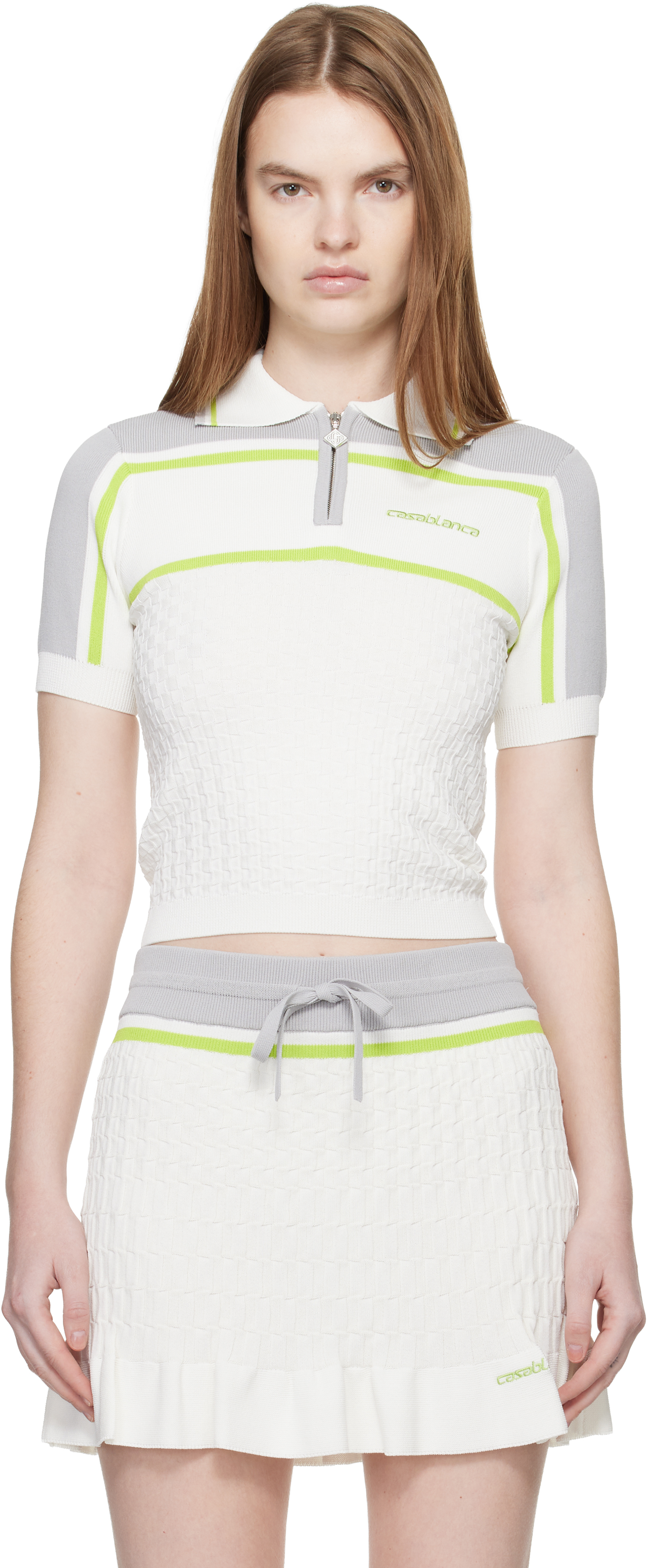 Casablanca White Tennis Polo