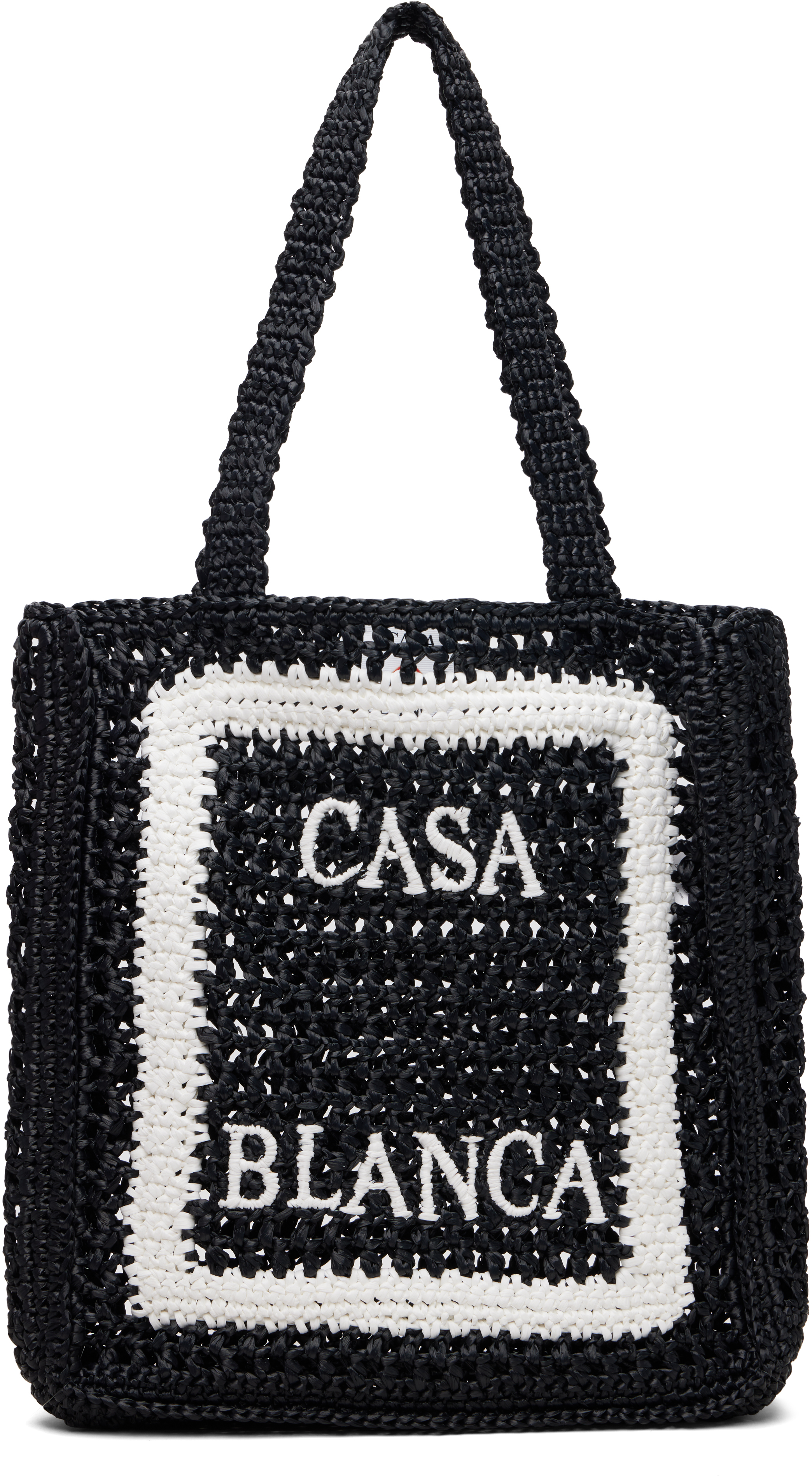 Black Raffia Tote by Casablanca on Sale