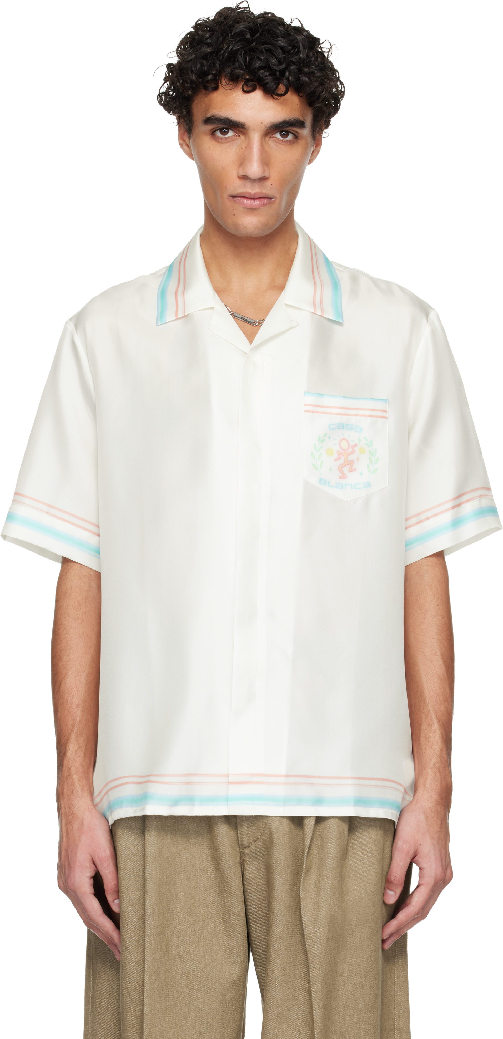 Casablanca Off-White Dance Joy Short Sleeve Shirt