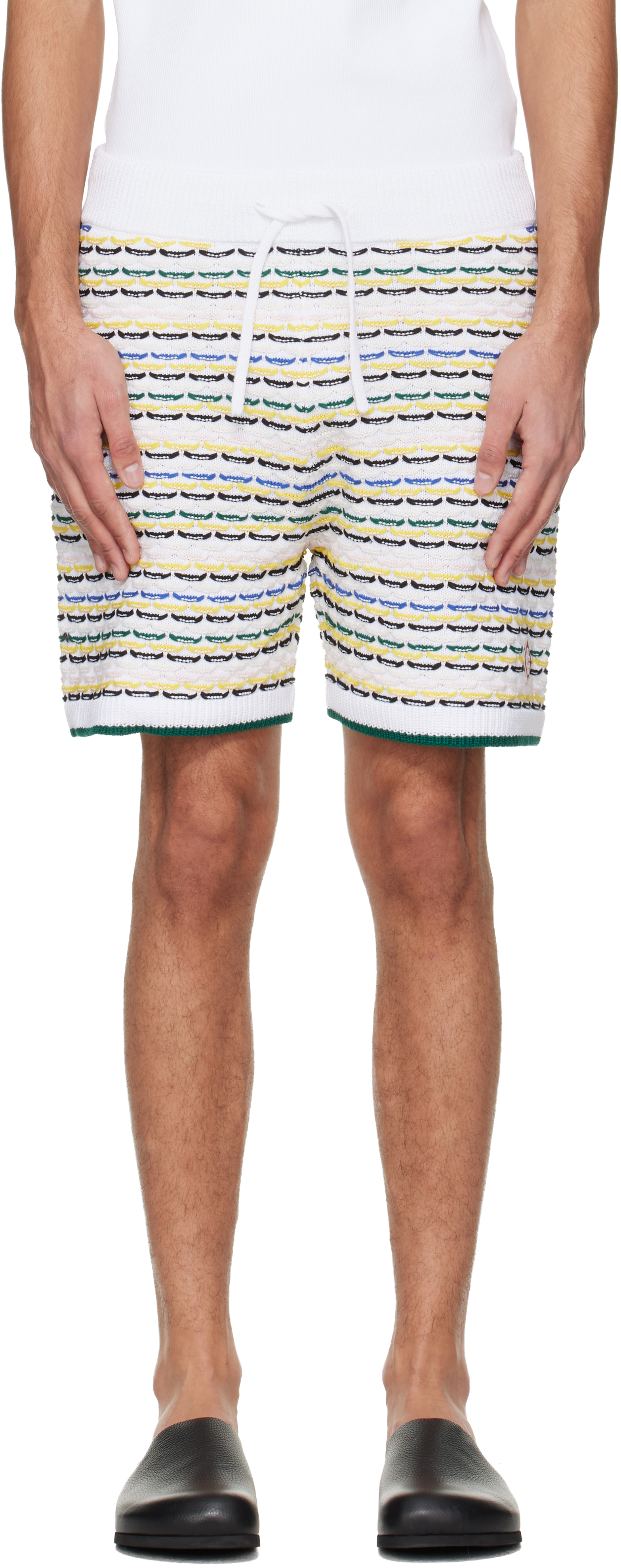 Casablanca White Tuck Stitch Shorts