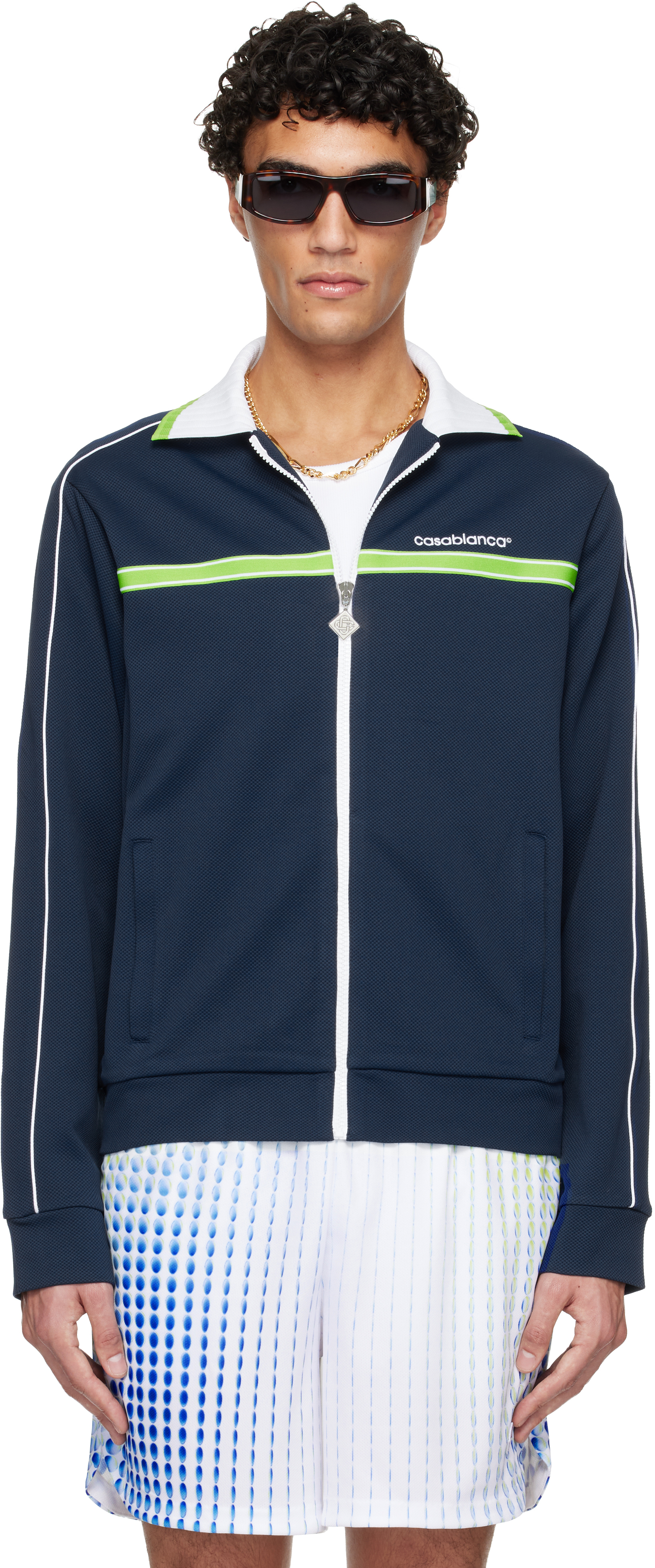 Casablanca Navy Pique Track Jacket