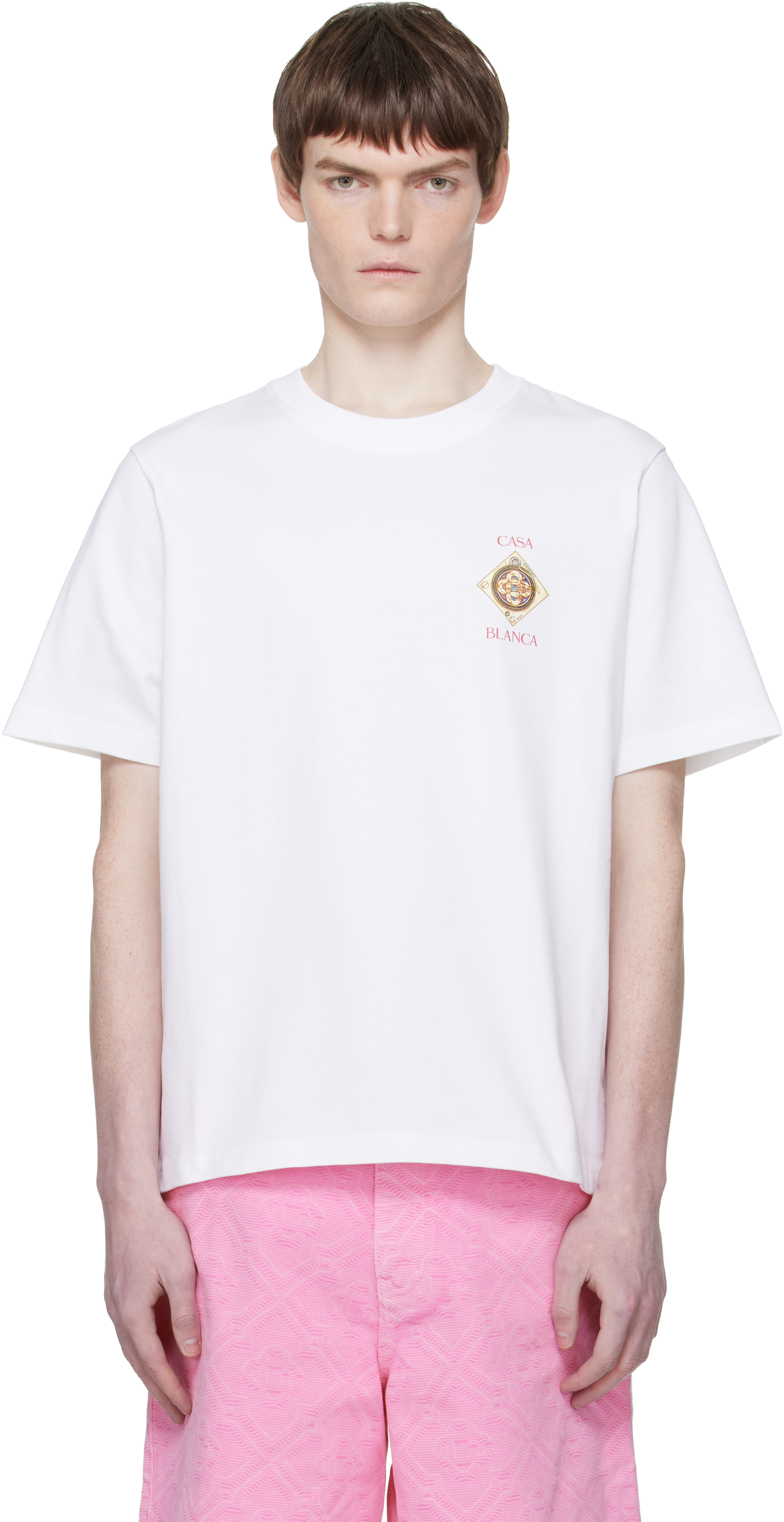 White 'Plafond Orne De Musique' Short Sleeve T-shirt by Casablanca