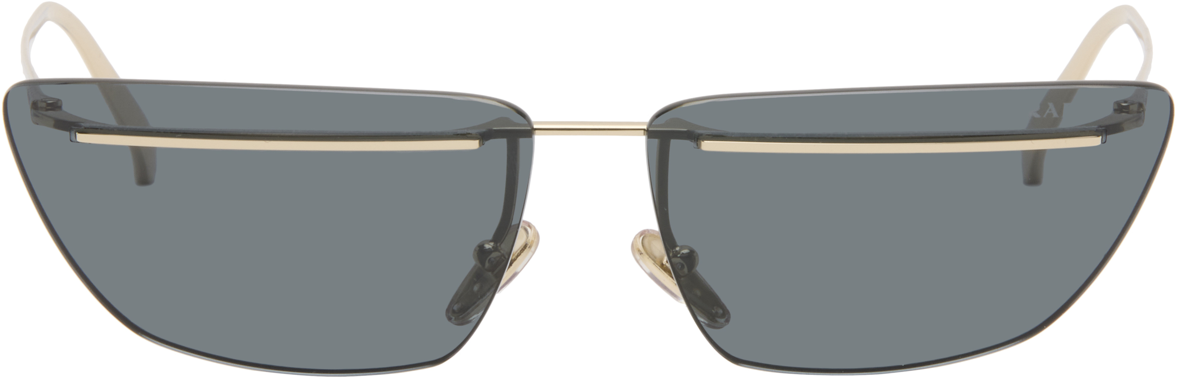 Gold Cat-Eye Sunglasses by Prada Eyewear on Sale display picture 1