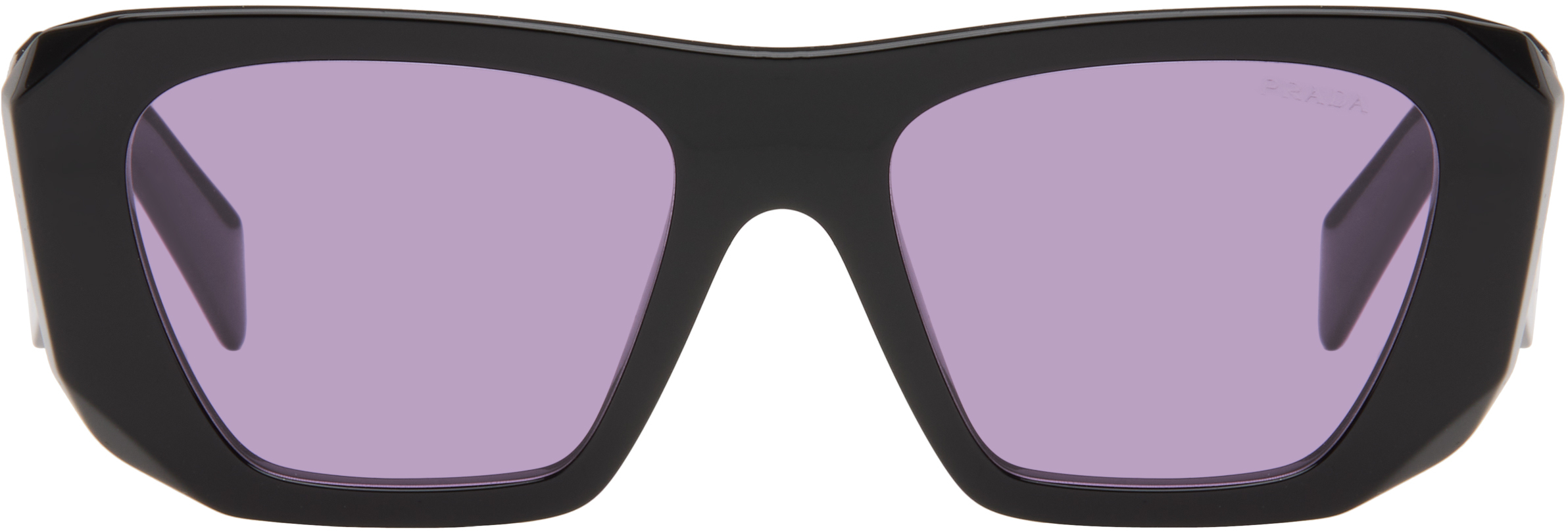 Prada Eyewear Black Large Square Symbole Sunglasses