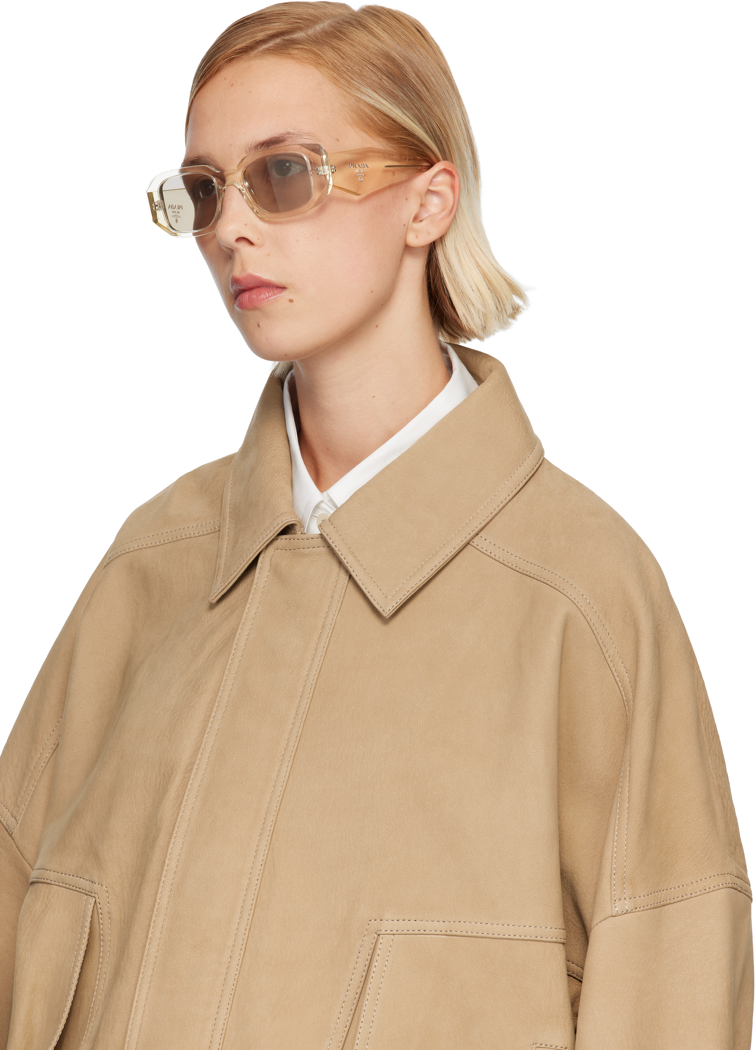 Prada Yellow ' Symbole' Sunglasses In Multi