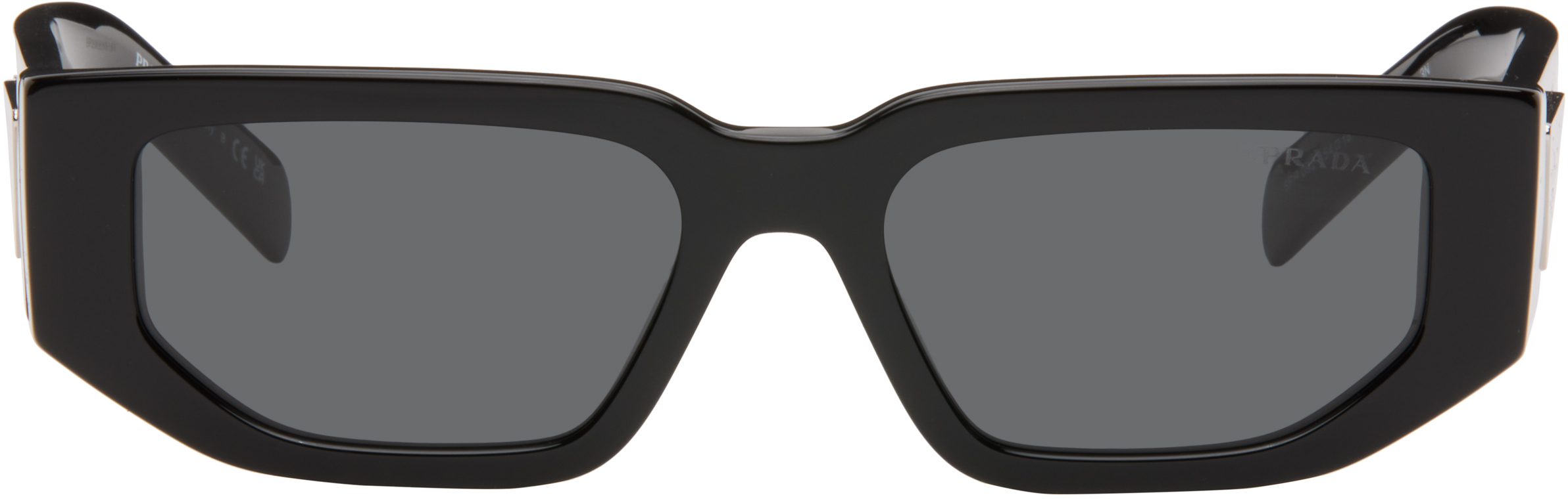 Black Triangle Logo Sunglasses by Prada Eyewear on Sale
