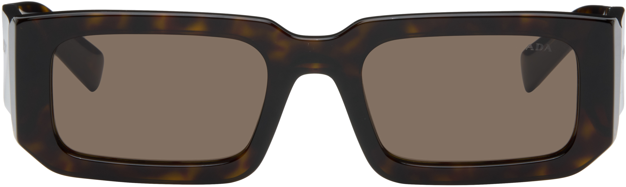 Prada Brown Symbole Sunglasses In Black