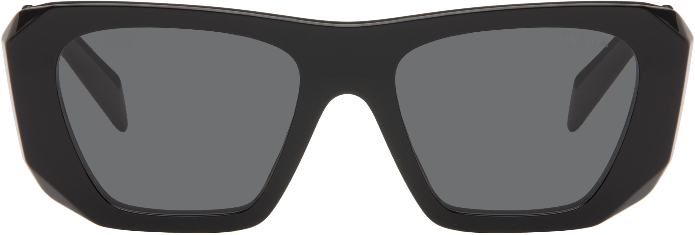 Prada Eyewear: ブラック 'Prada Symbole' サングラス | SSENSE 日本