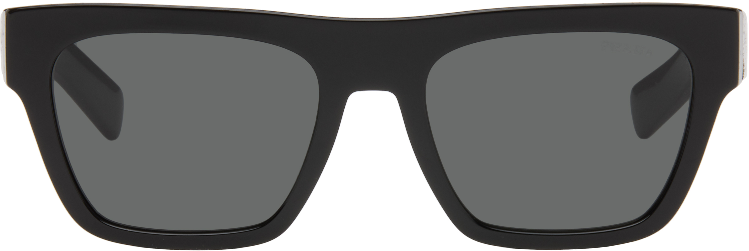 Black 'Prada Logo' Sunglasses by Prada Eyewear on Sale