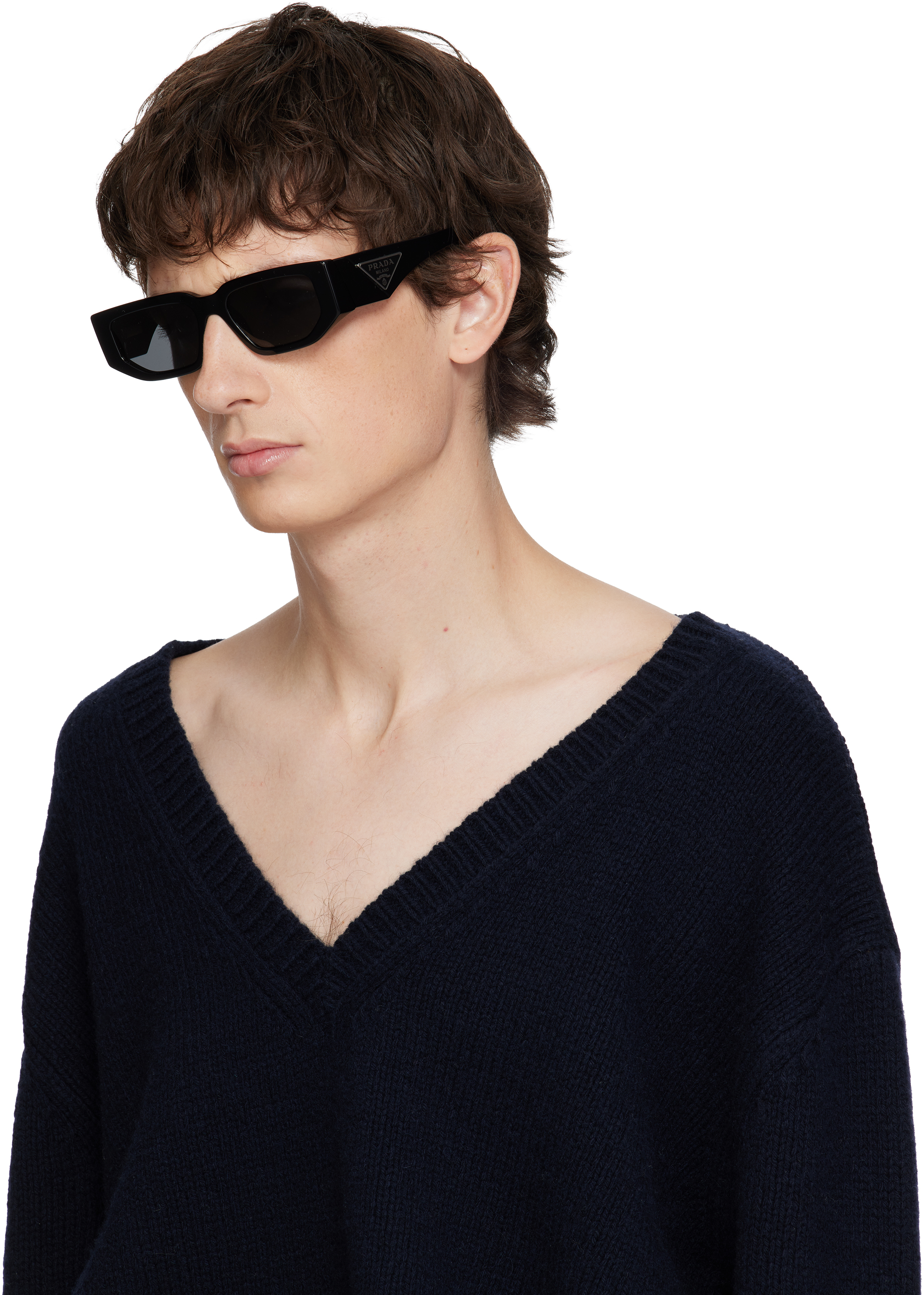 Prada Eyewear Rectangular-frame Sunglasses In Black