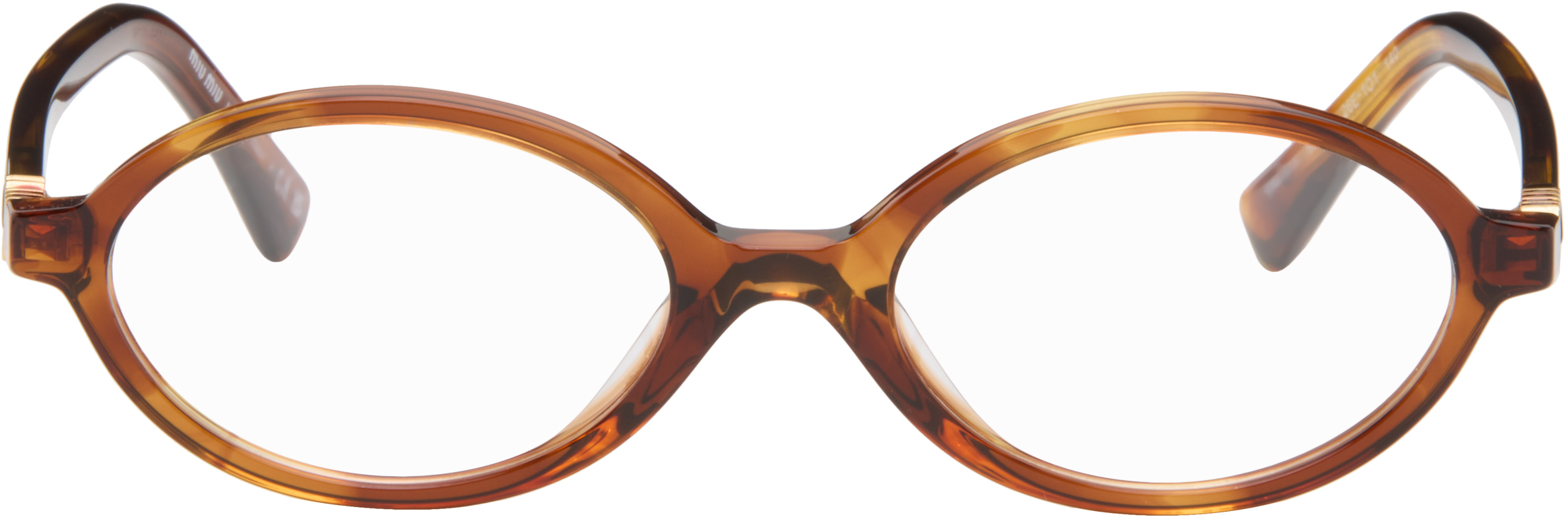 Miu Miu Eyewearのブラウン 'Breaking the Rules' オーバルメガネが