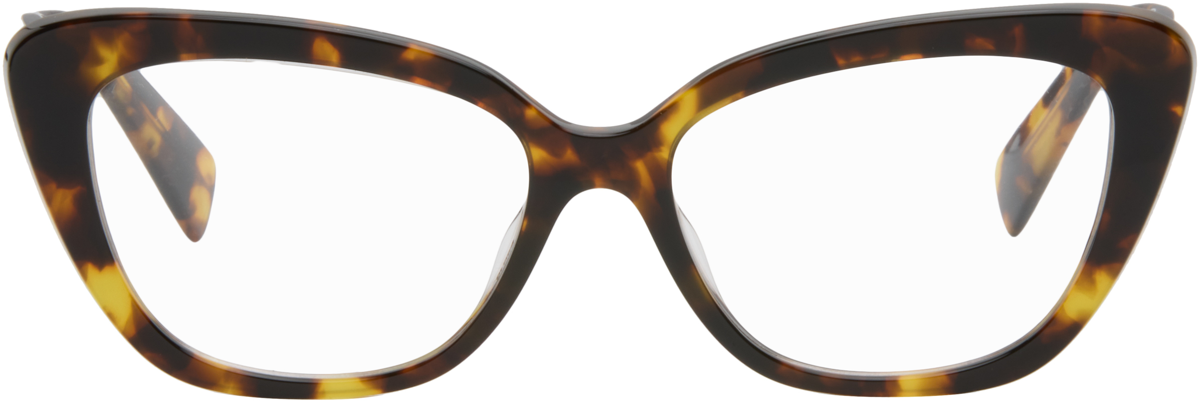 Miu Miu Eyewearのブラウン アセテート キャットアイサングラスがセール中