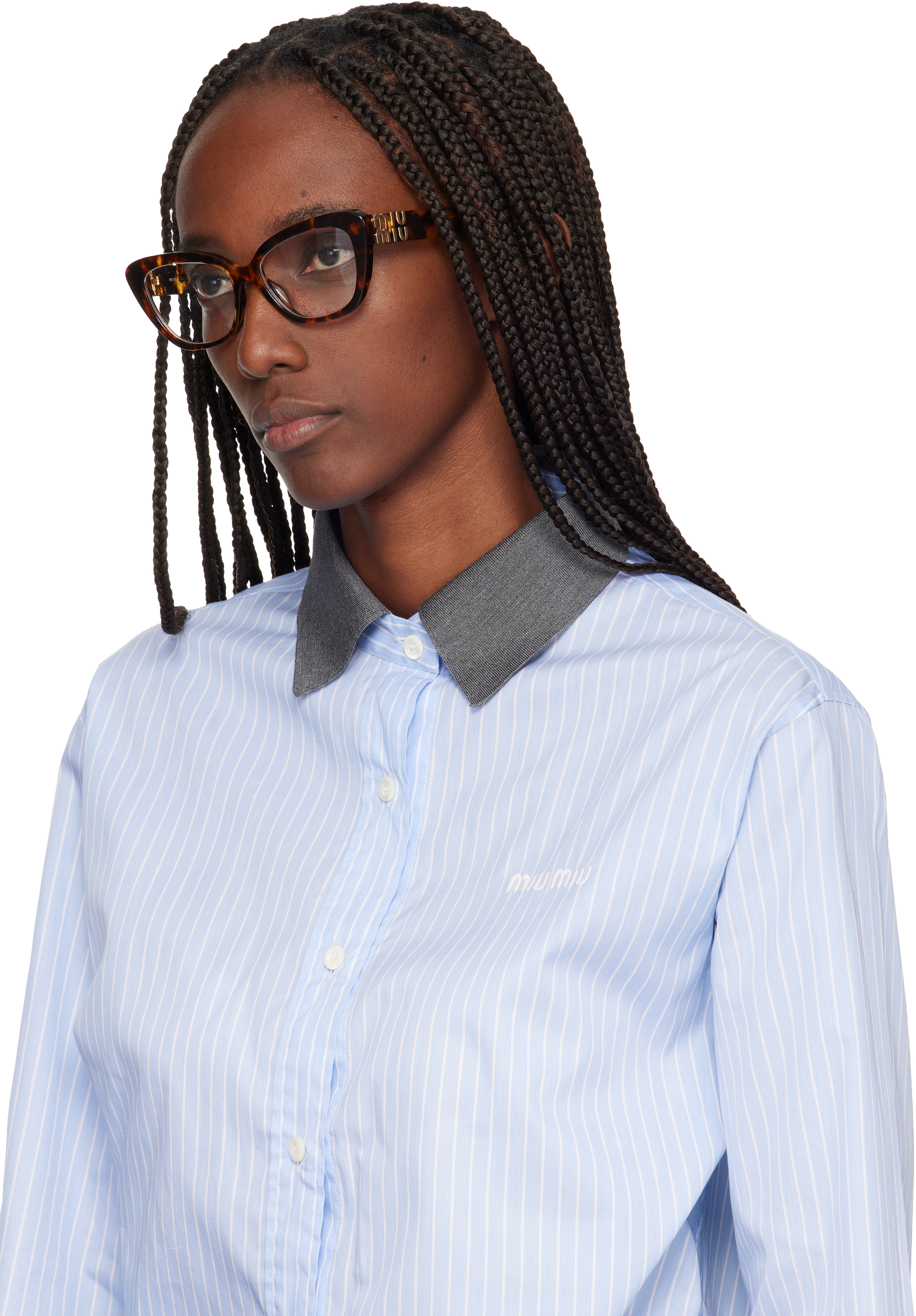 Miu Miu Brown Cat Eye Acetate Sunglasses In Brown