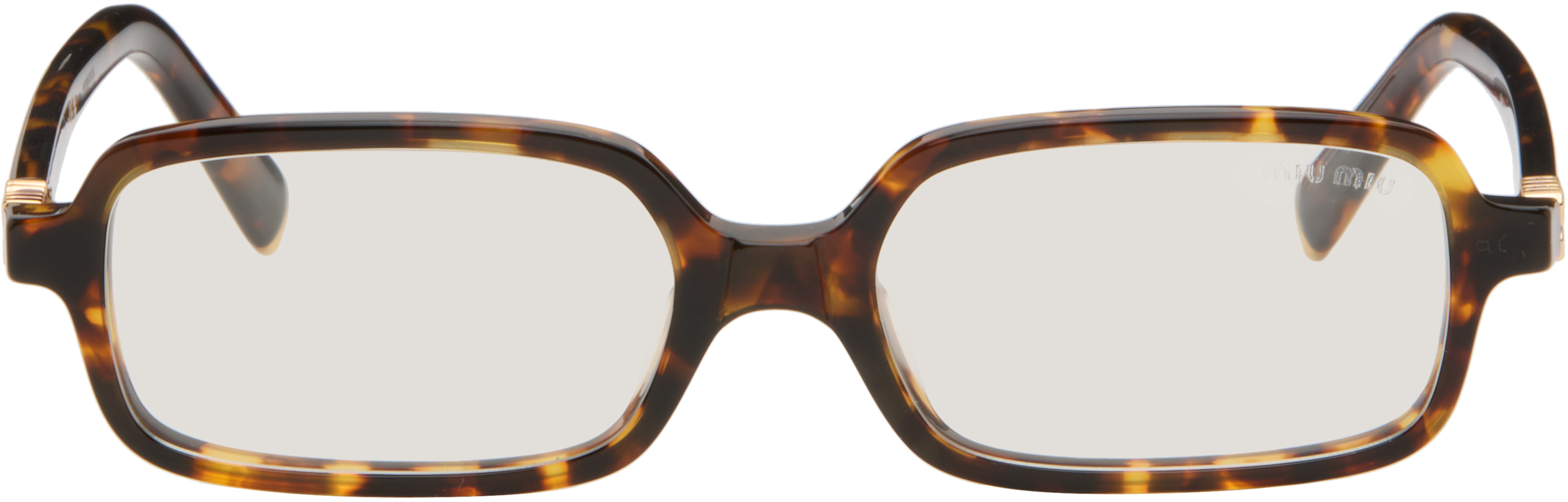 Miu Miu Eyewearのブラウン Miu Regard ブルーライト メガネがセール中