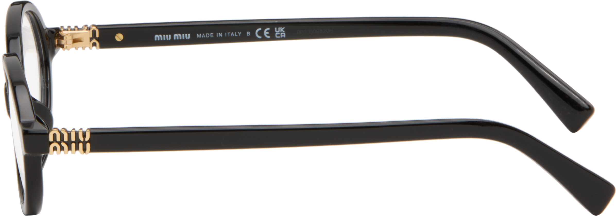 Miu Miu Black 'breaking The Rules' Oval Glasses In Black