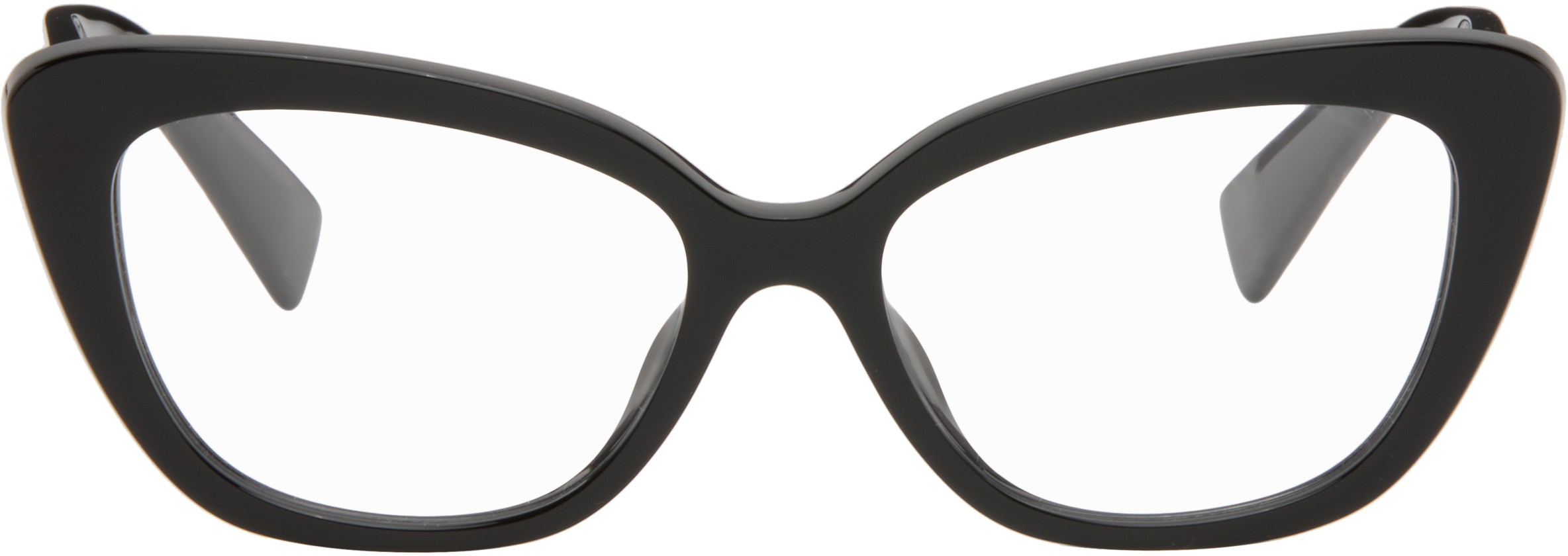 Miu Miu Black Irreverently Sophistcated Cateye Glasses In Black