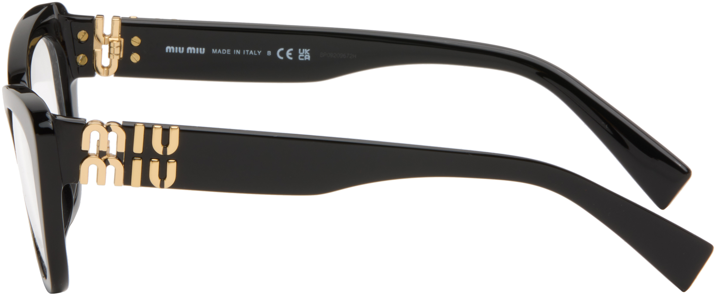 Miu Miu Black Irreverently Sophistcated Cateye Glasses In Black