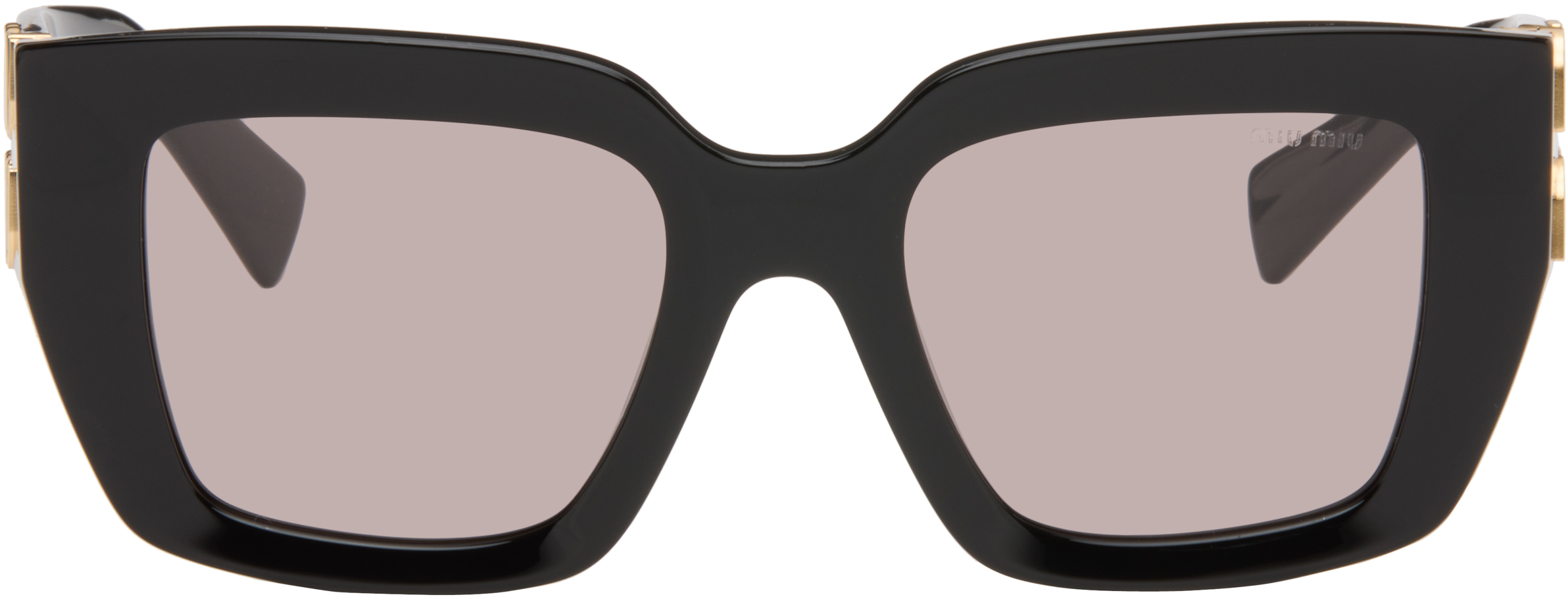Miu Miu Eyewear: Black Large Square Sunglasses | SSENSE display picture 1