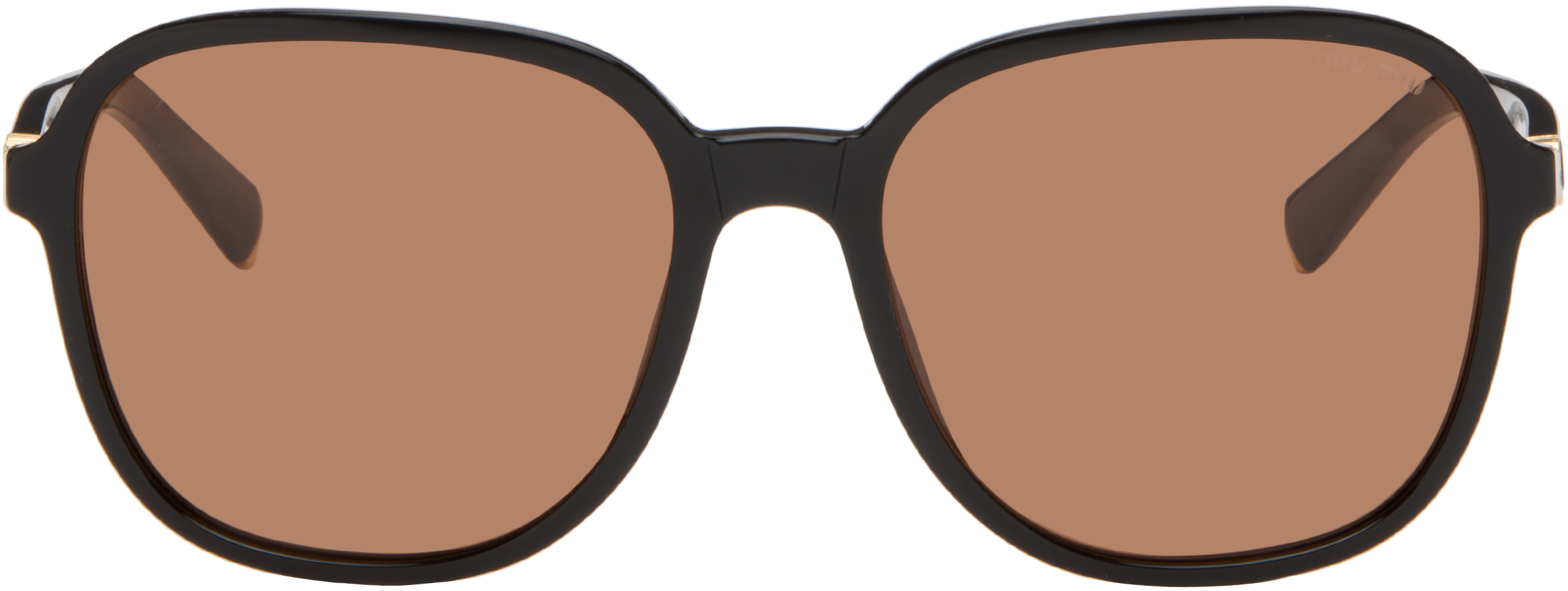 Miu Miu Eyewear: Black 'Miu Regard' Sunglasses | SSENSE