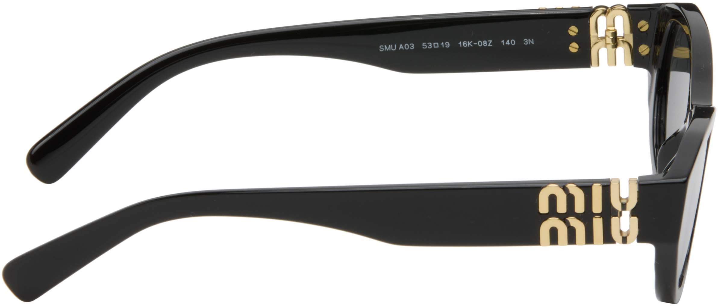 Miu Miu Black Classic Subtle Cateye Sunglasses In Black