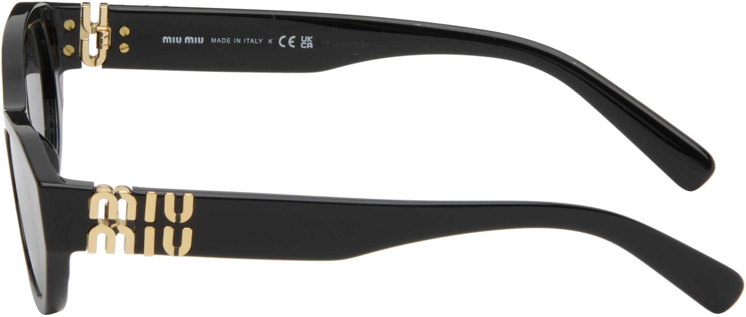 Miu Miu Black Classic Subtle Cateye Sunglasses In Black