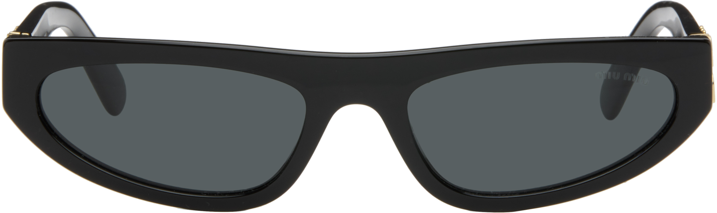 Miu Miu Eyewear: ブラック アセテート キャットアイサングラス