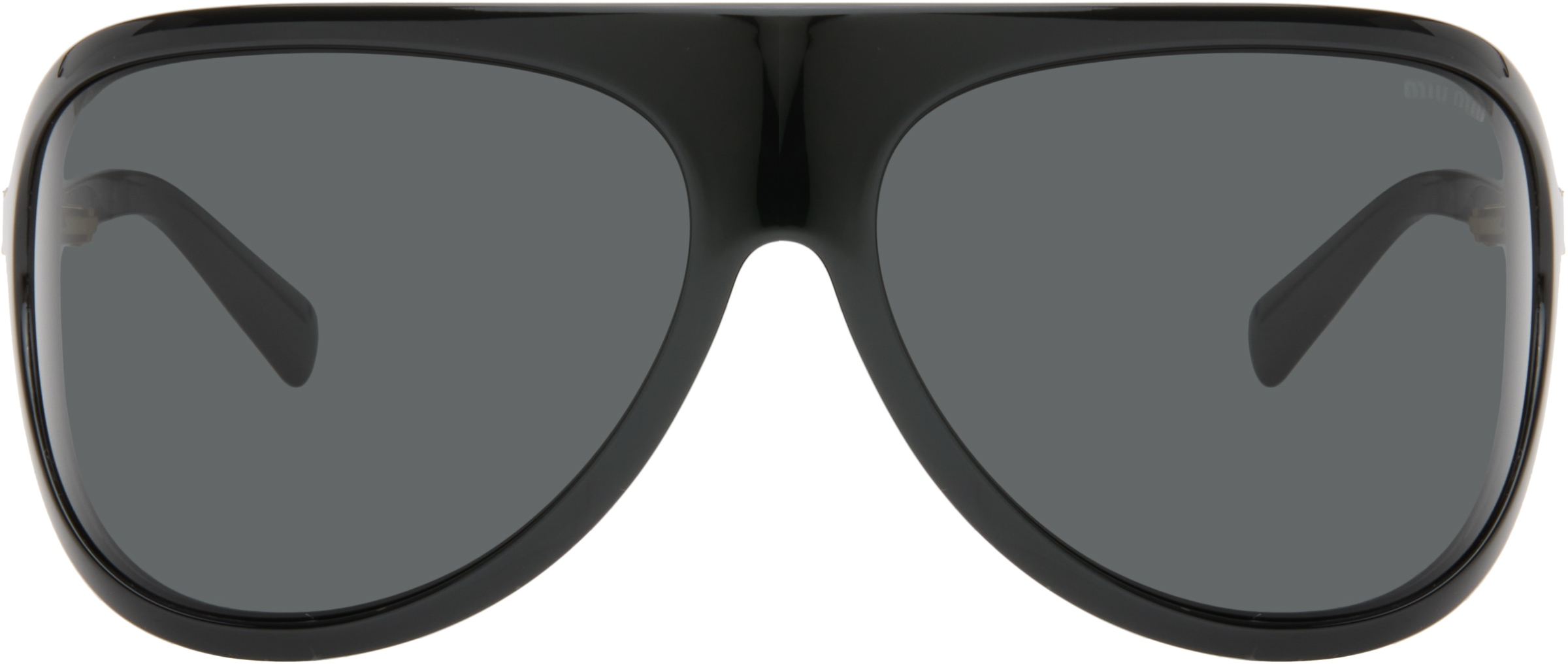 Miu Miu Black Mask Sunglasses In Black