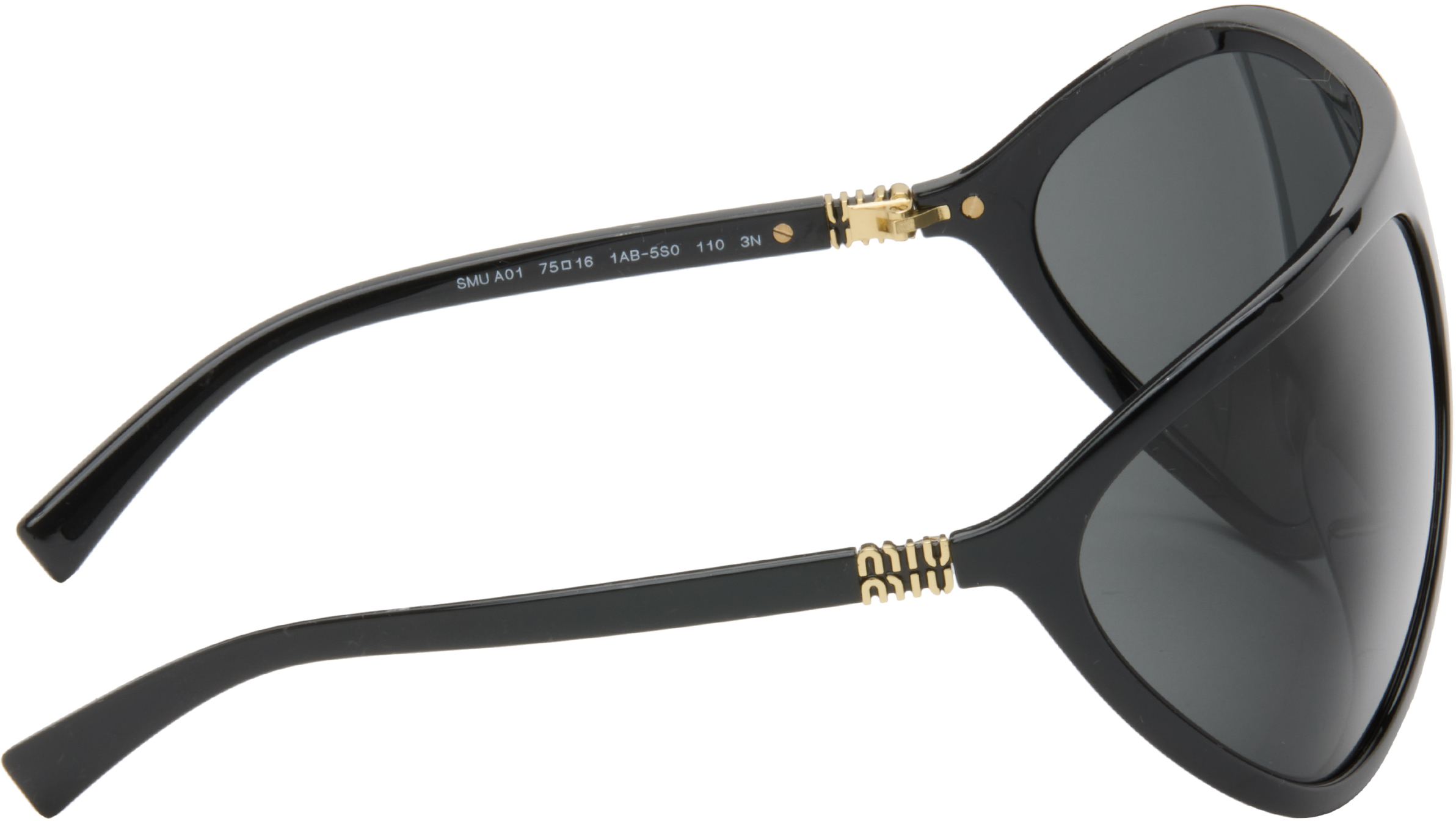 Miu Miu Black Mask Sunglasses In Black