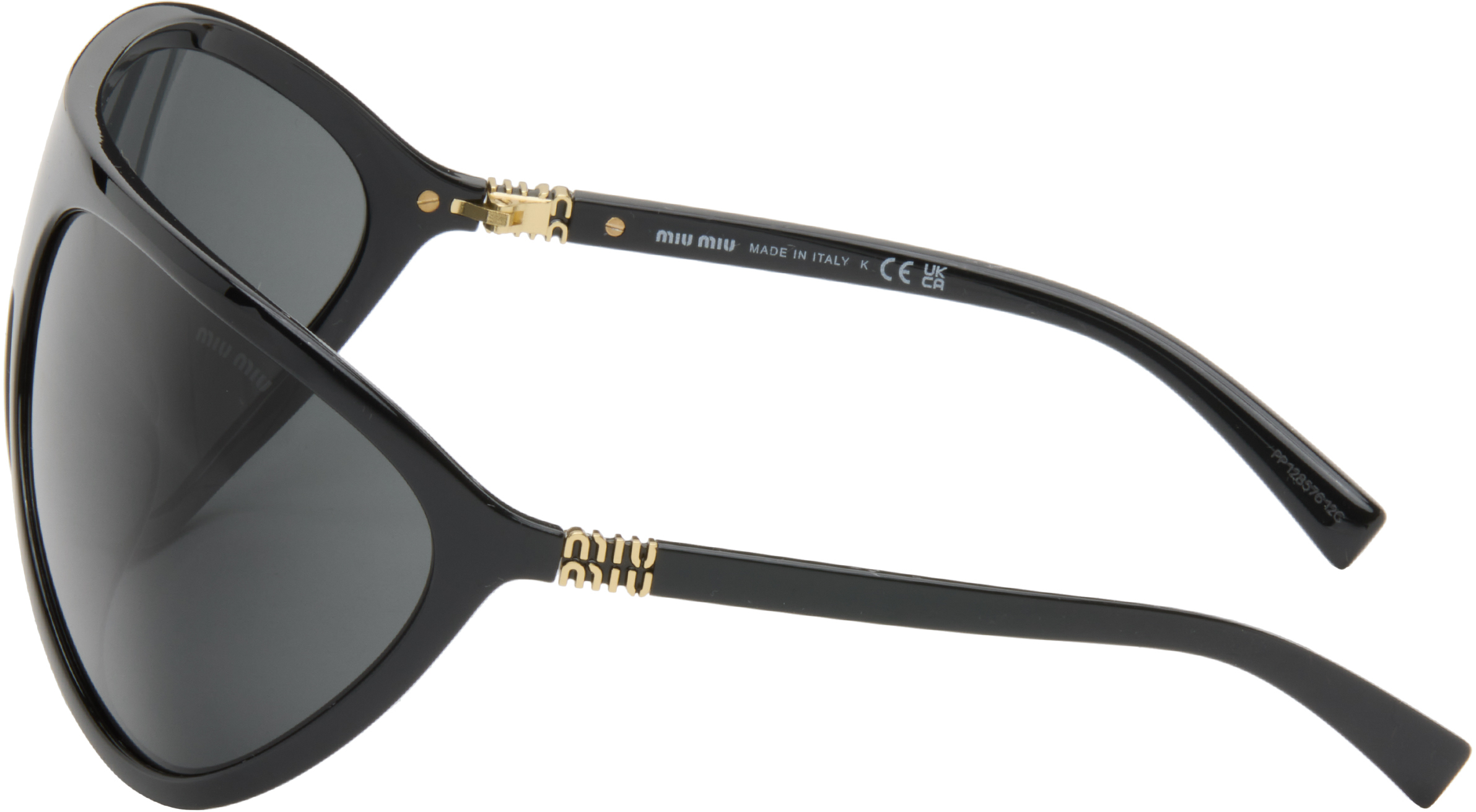 Miu Miu Black Mask Sunglasses In Black
