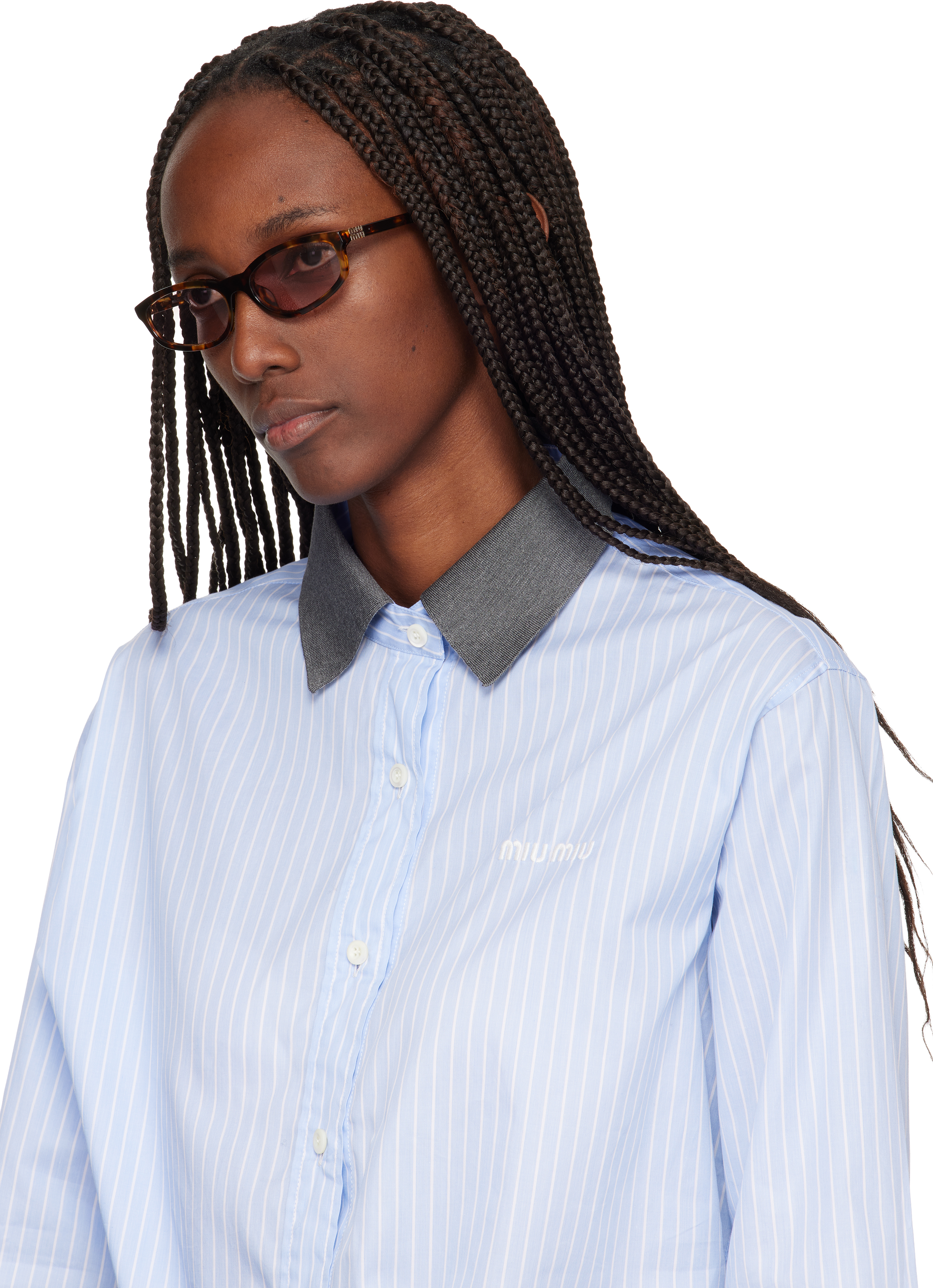 Miu Miu Brown Miu Regard Sunglasses In Brown