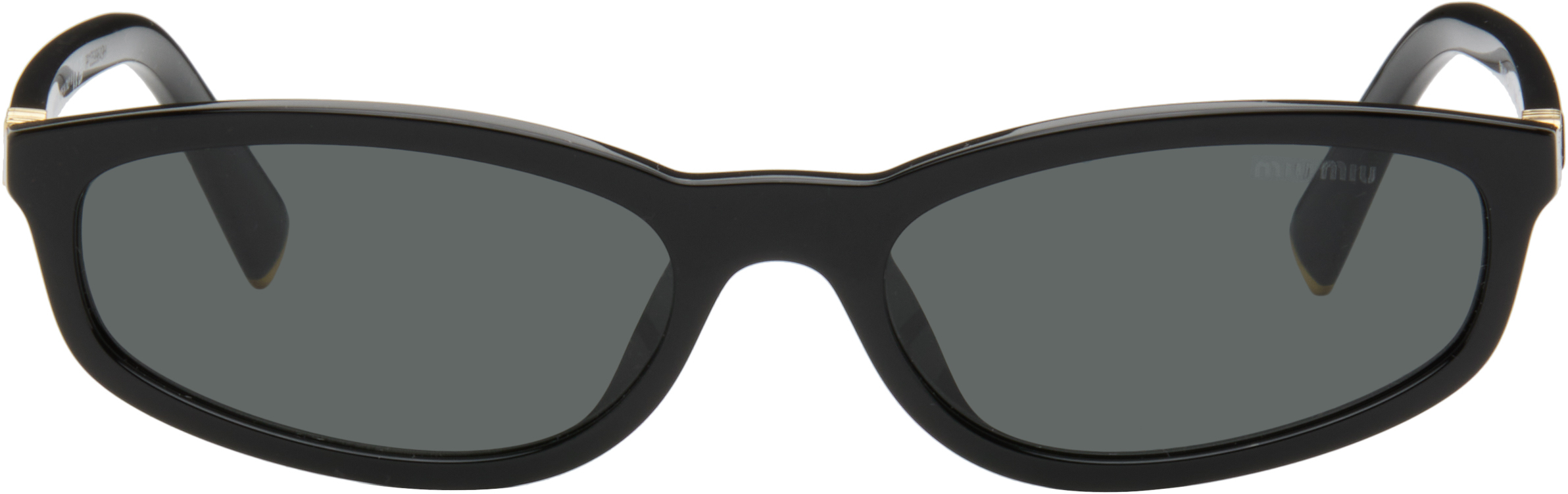Miu Miu Eyewear: Black Miu Regard Sunglasses | SSENSE