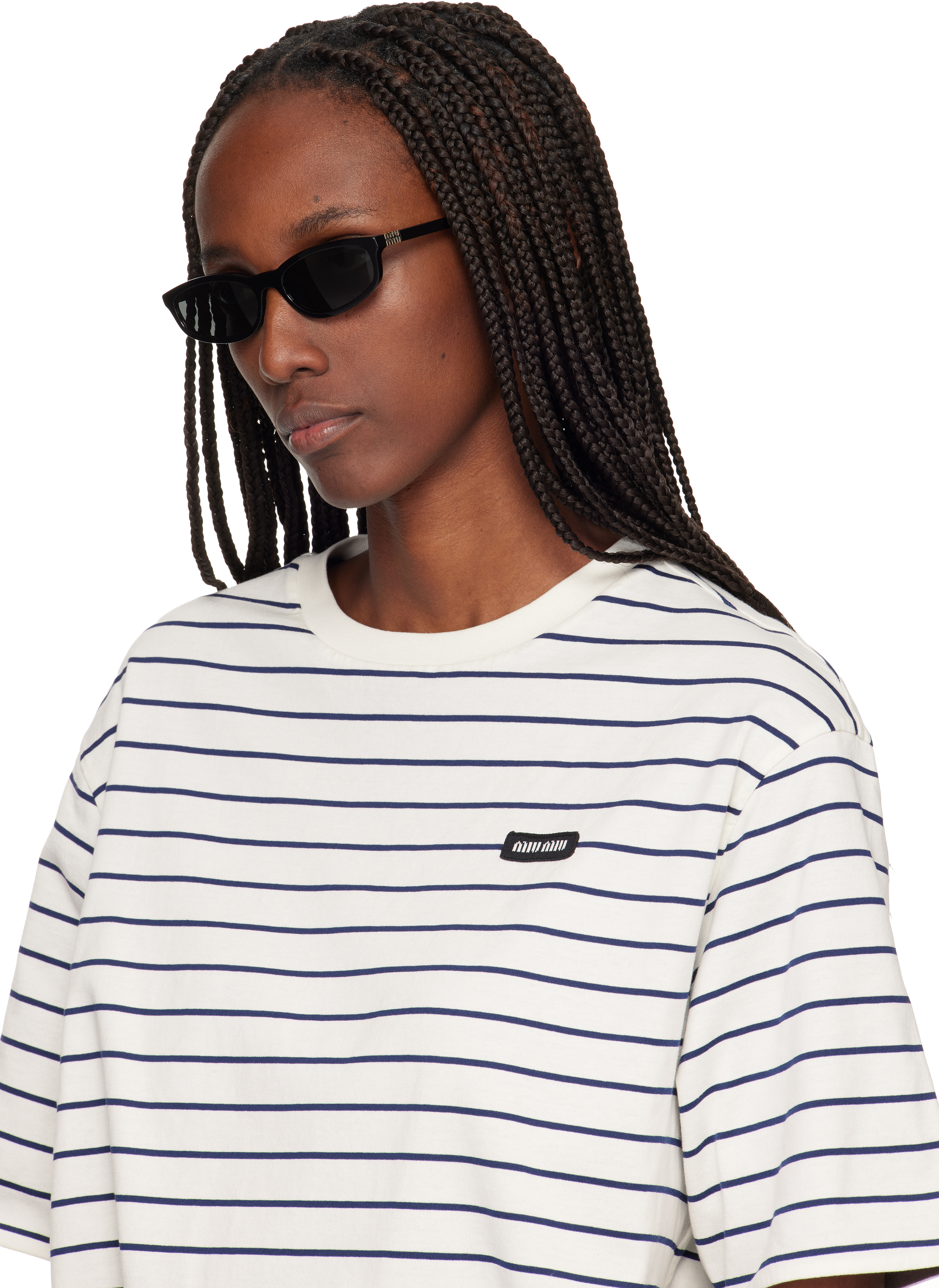 Miu Miu Black Miu Regard Sunglasses In Black