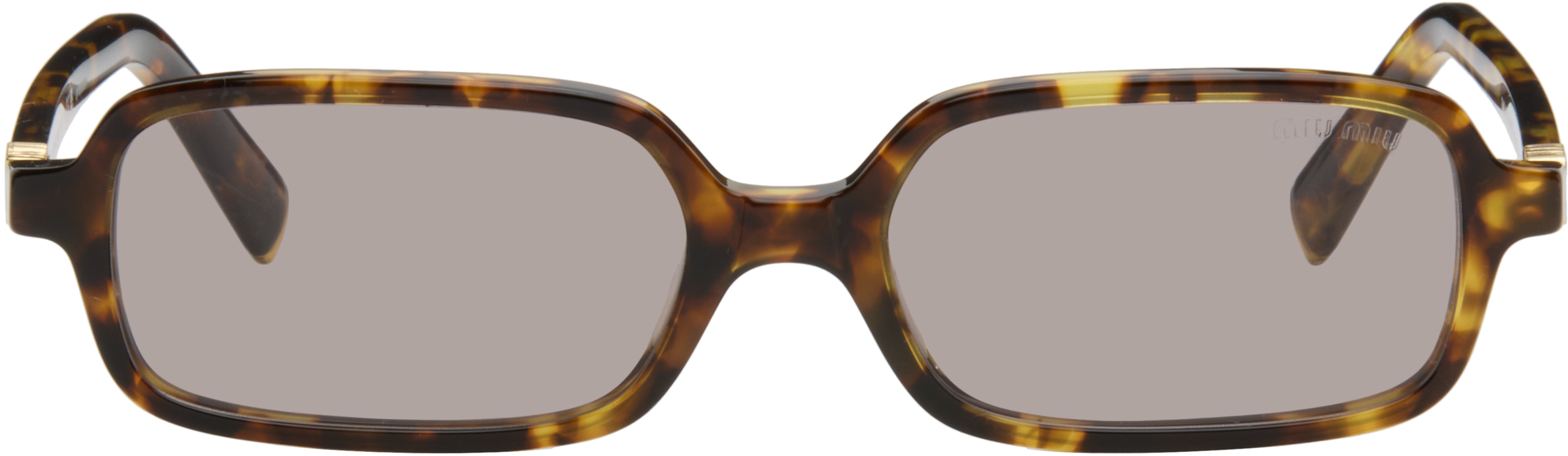 Miu Miu Brown Miu Regard Sunglasses In Brown