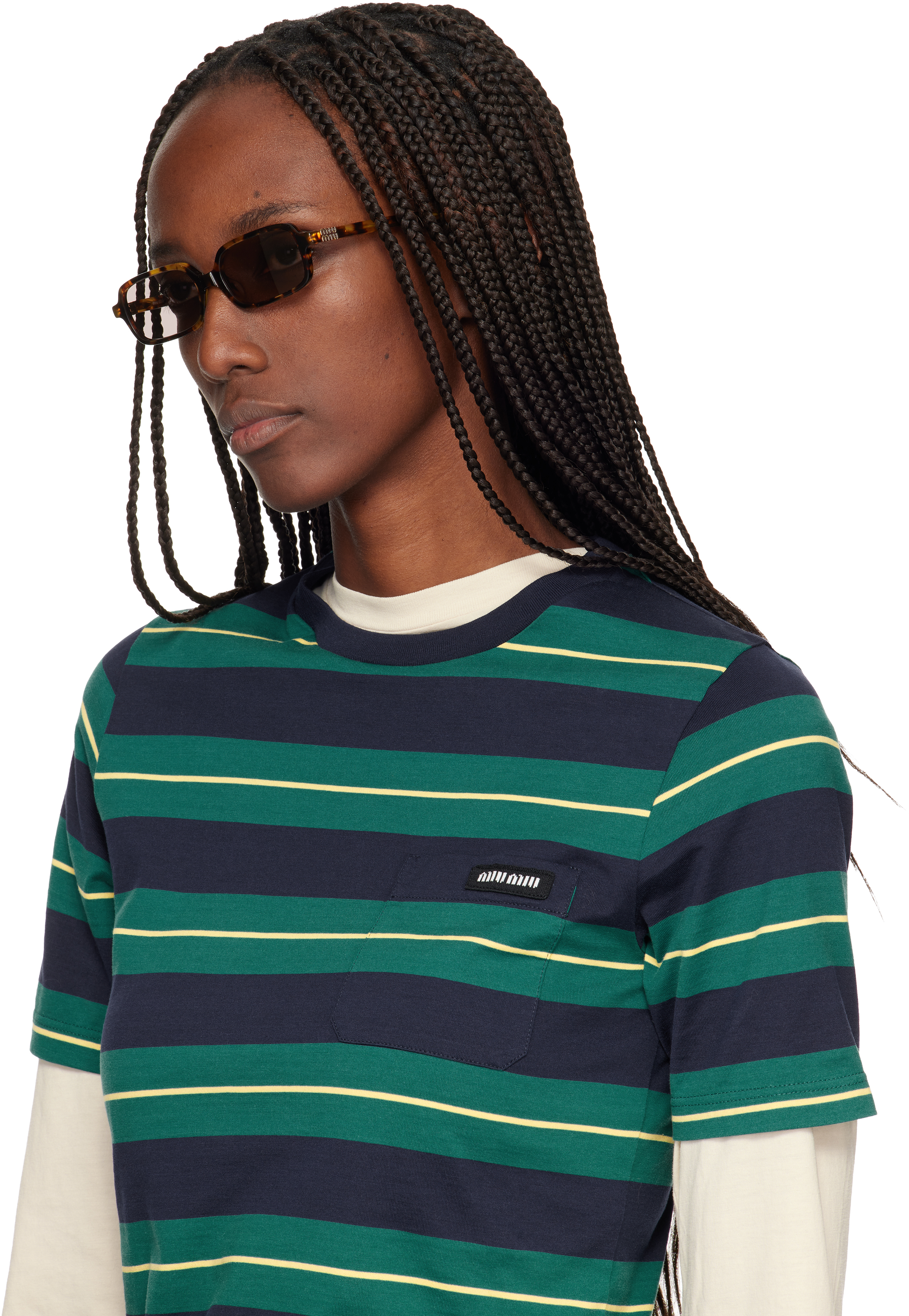 Miu Miu Brown Miu Regard Sunglasses In Brown