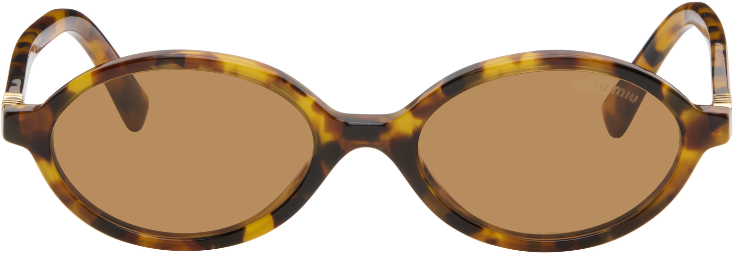 Miu Miu Brown Miu Regard Sunglasses In Brown
