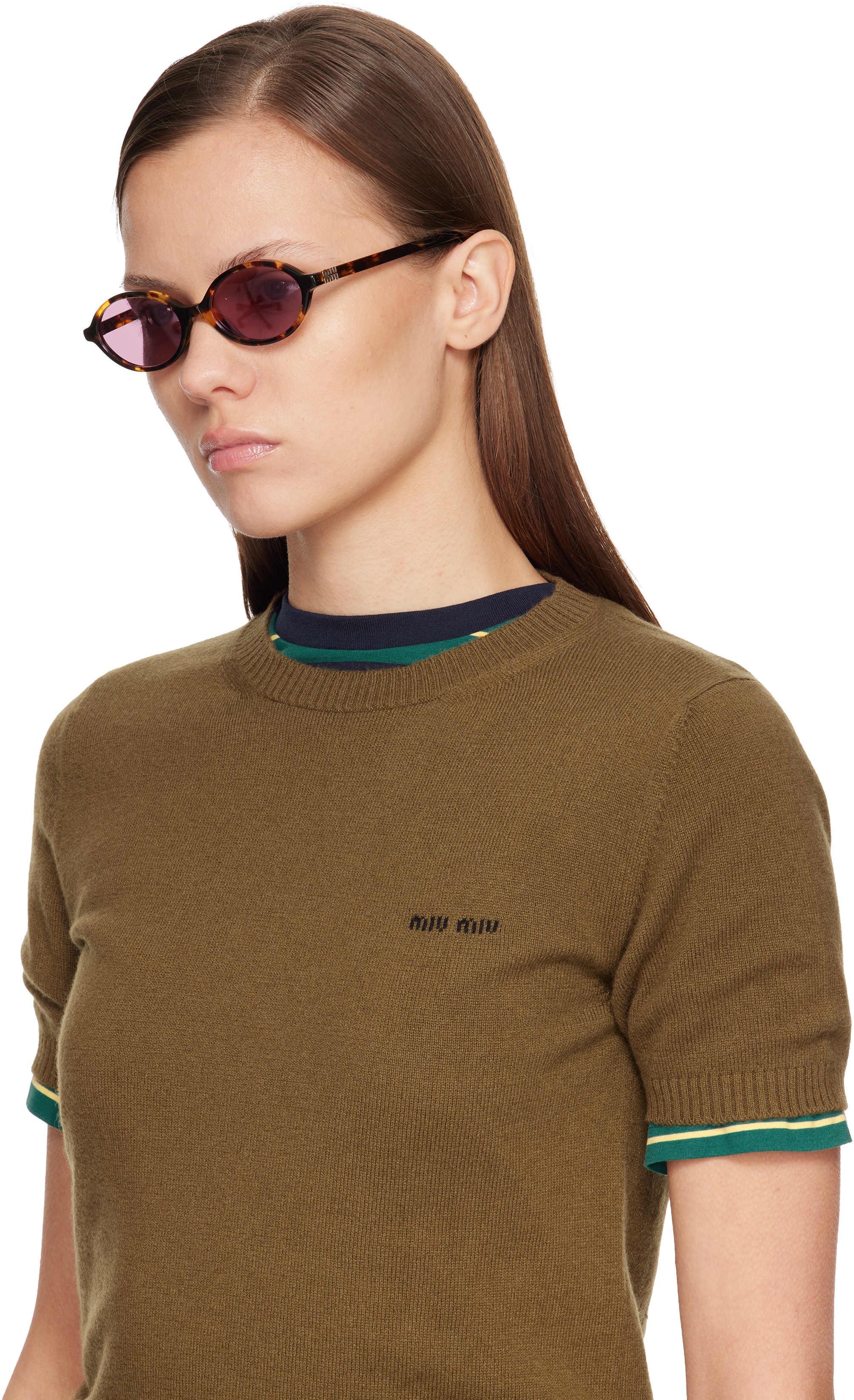 Miu Miu Brown Miu Regard Sunglasses