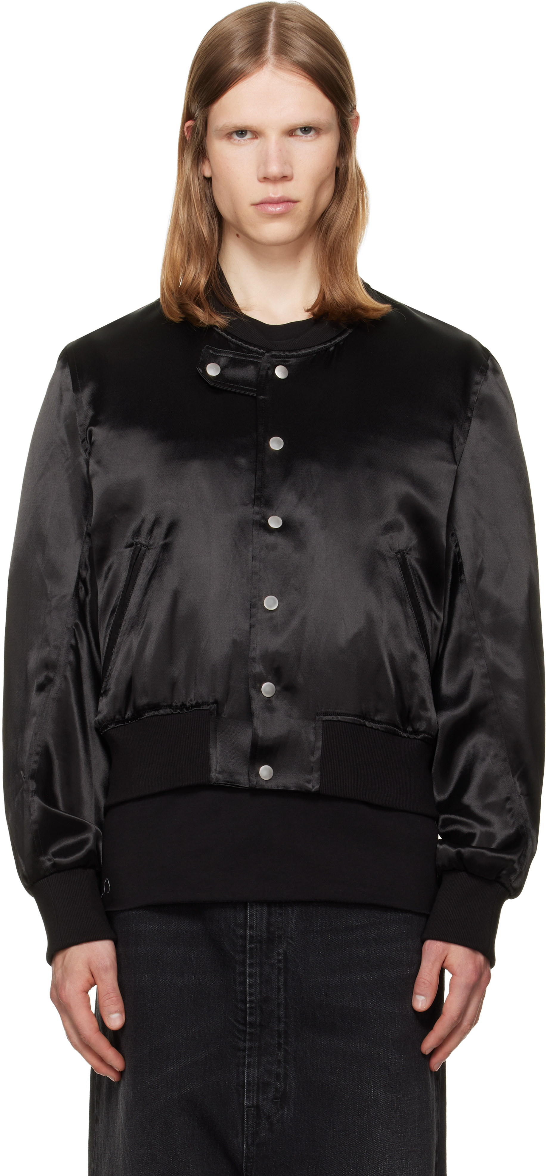 JKEEFER Black Hampton Varsity Jacket