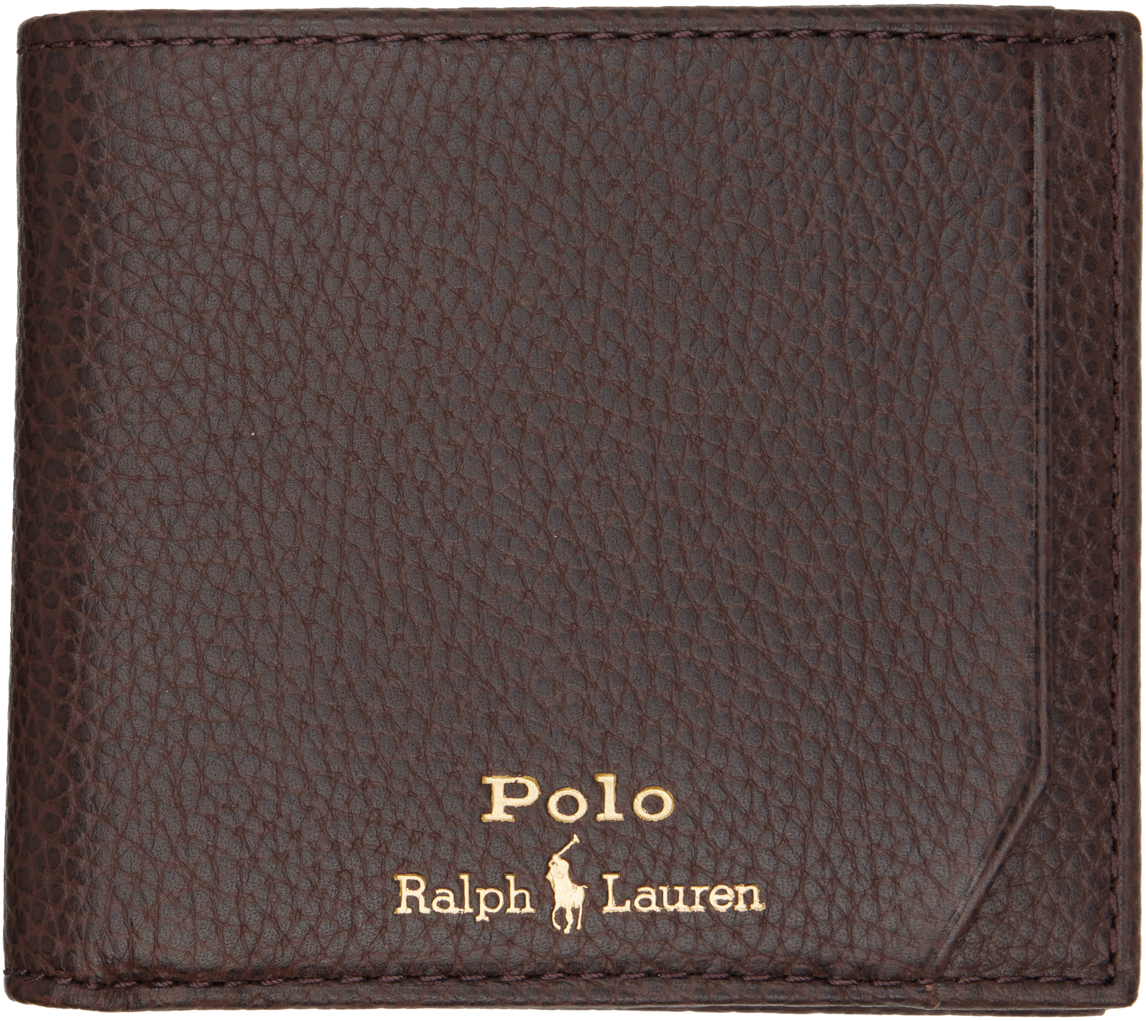 Brown Pebbled Leather Billfold Wallet
