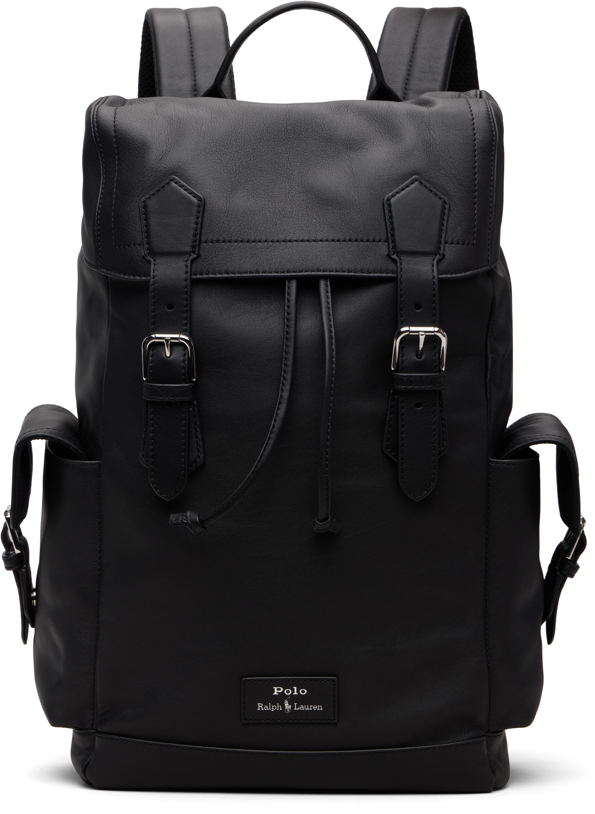 Polo Ralph Laurenのブラック スムースレザー バックパックがセール中