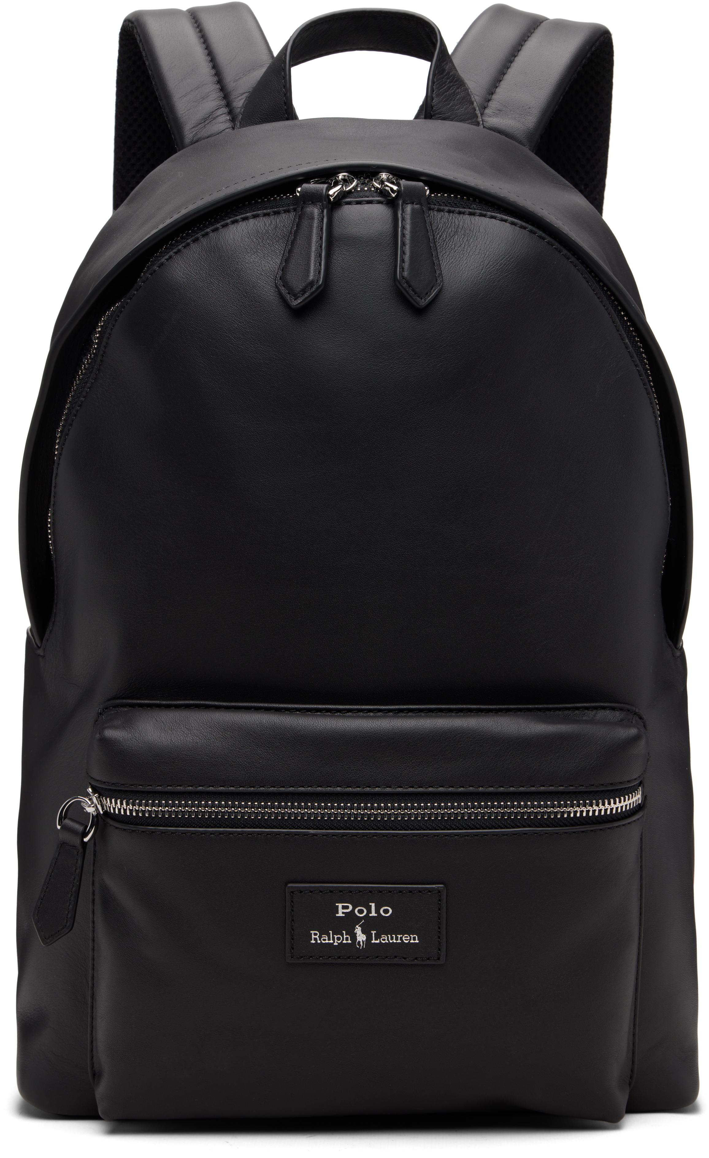 Black Smooth Leather Backpack