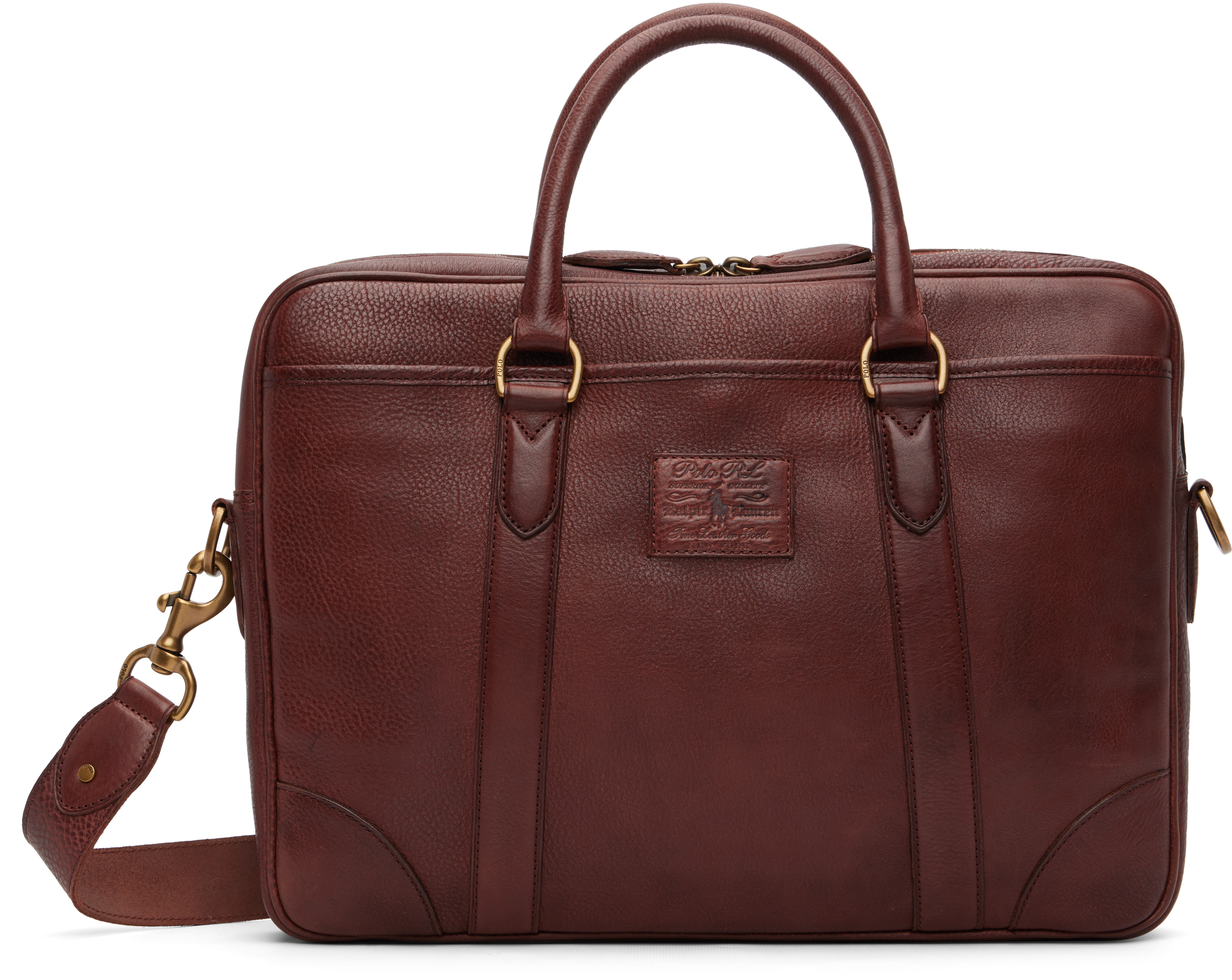 Polo Ralph Lauren: Brown Heritage Leather Messenger Bag | SSENSE Polo Ralph Lauren: Brown Heritage Leather Messenger Bag | SSENSE