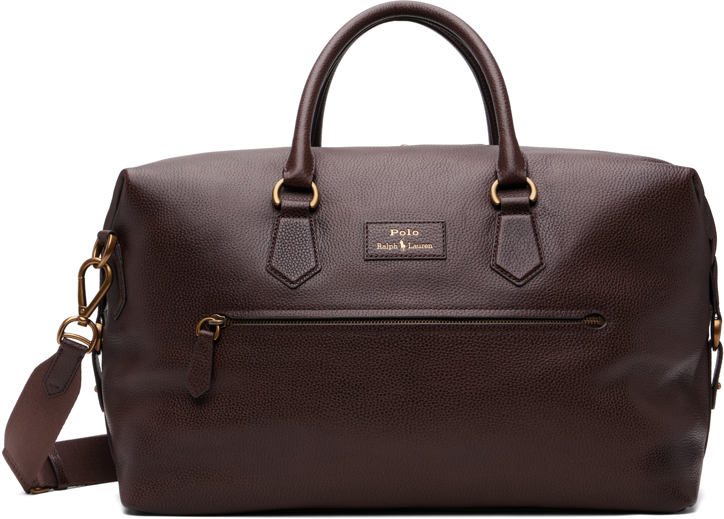 Brown Pebbled Leather Duffle Bag