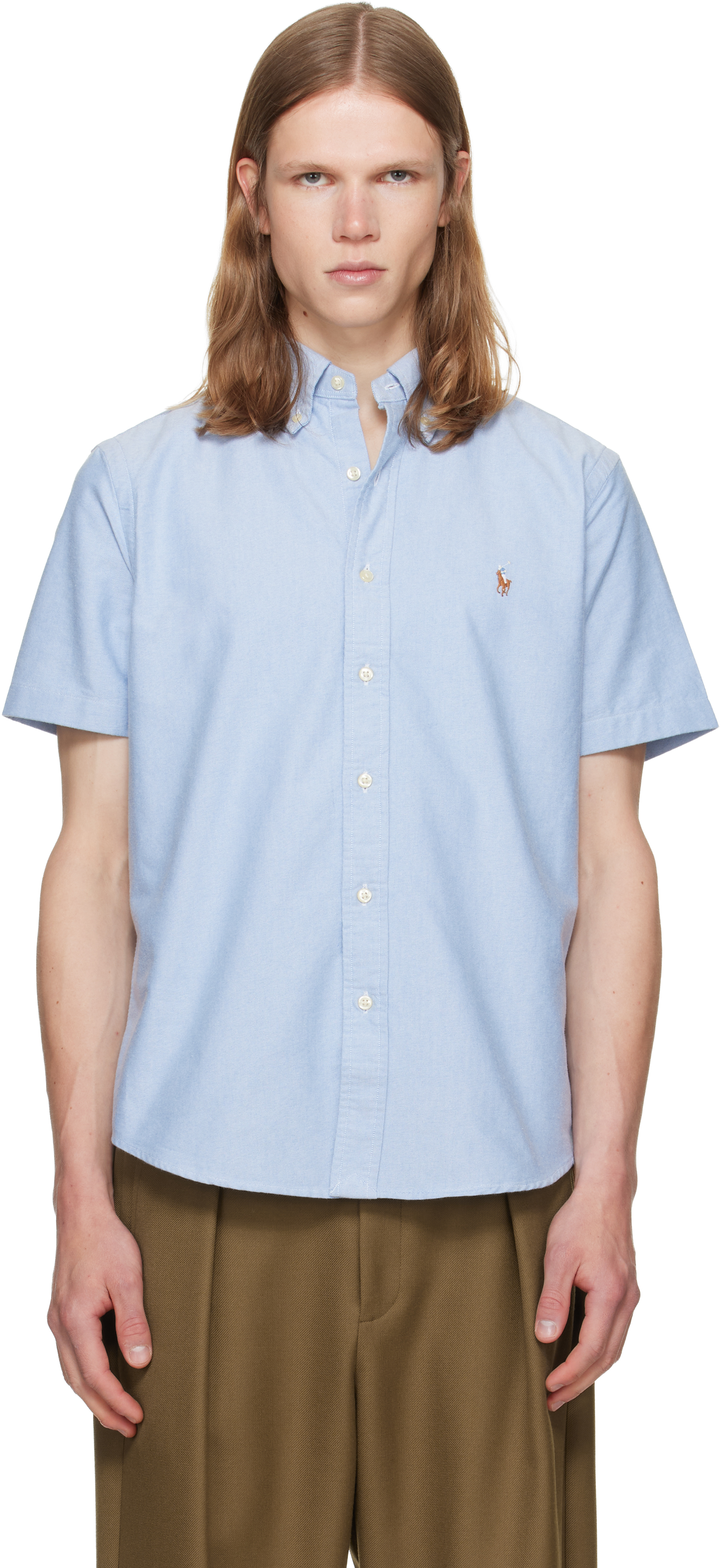 Polo Ralph Lauren: Blue Classic Fit Oxford Shirt | SSENSE